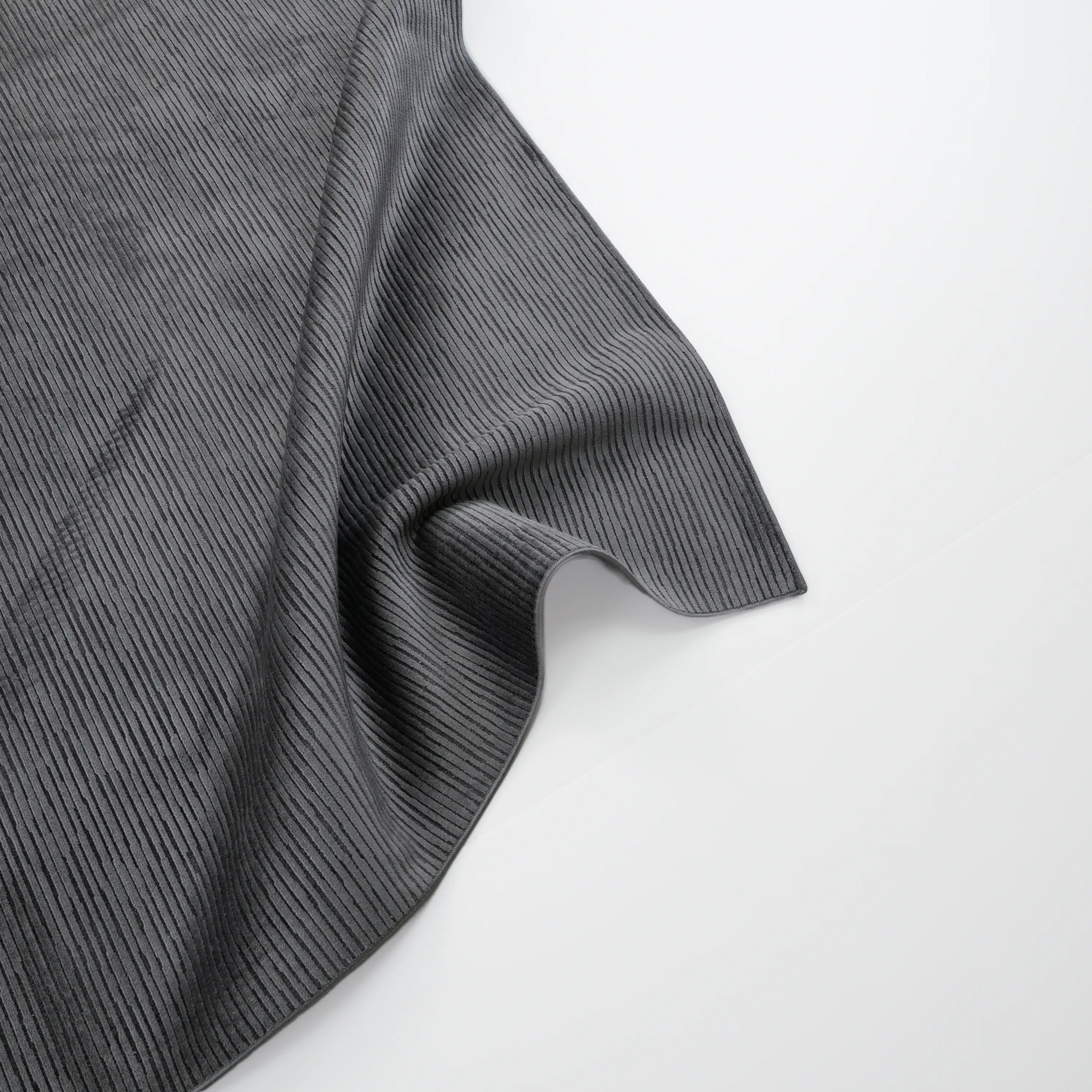 Simple Patterned Anthracite Viscose Rug