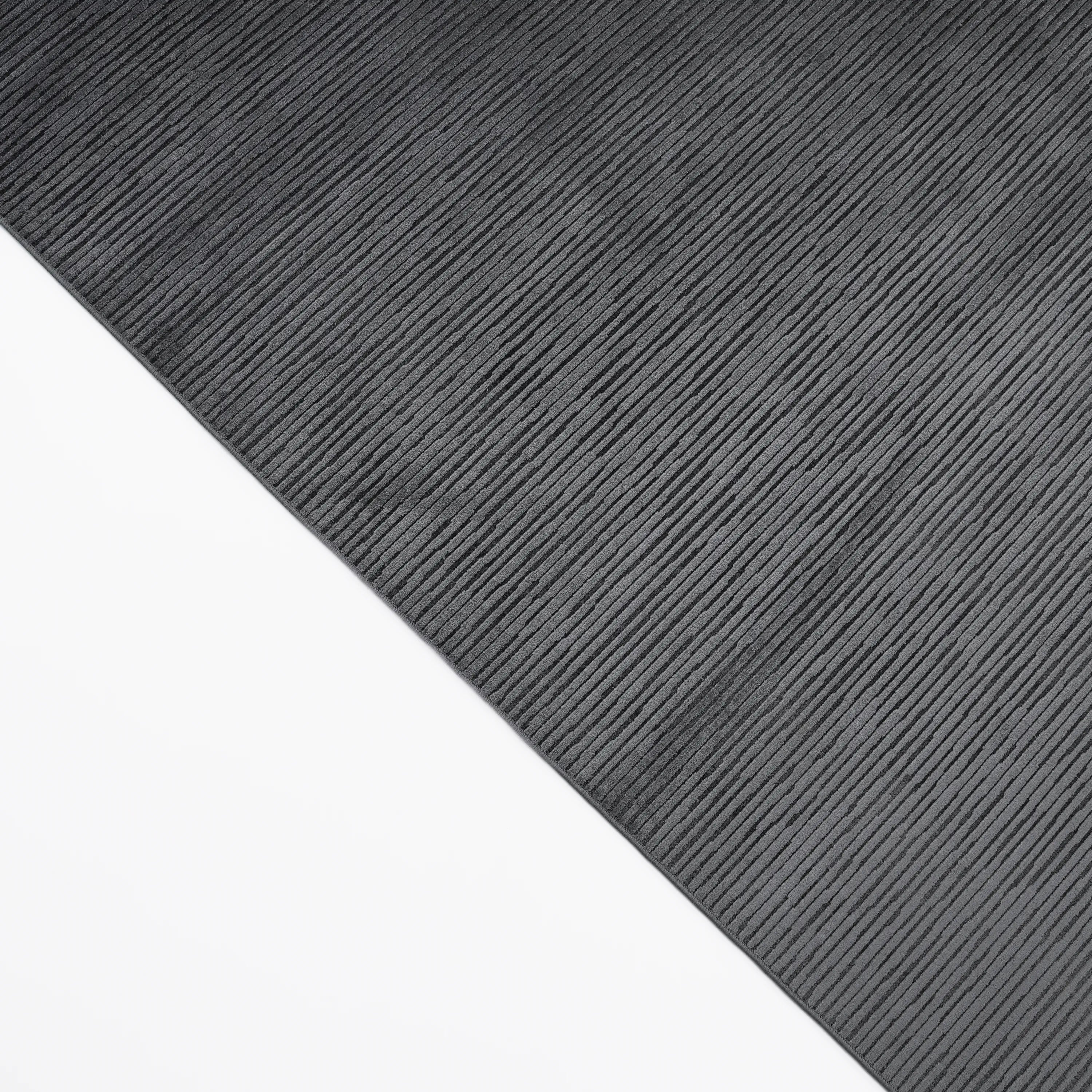 Simple Patterned Anthracite Viscose Rug