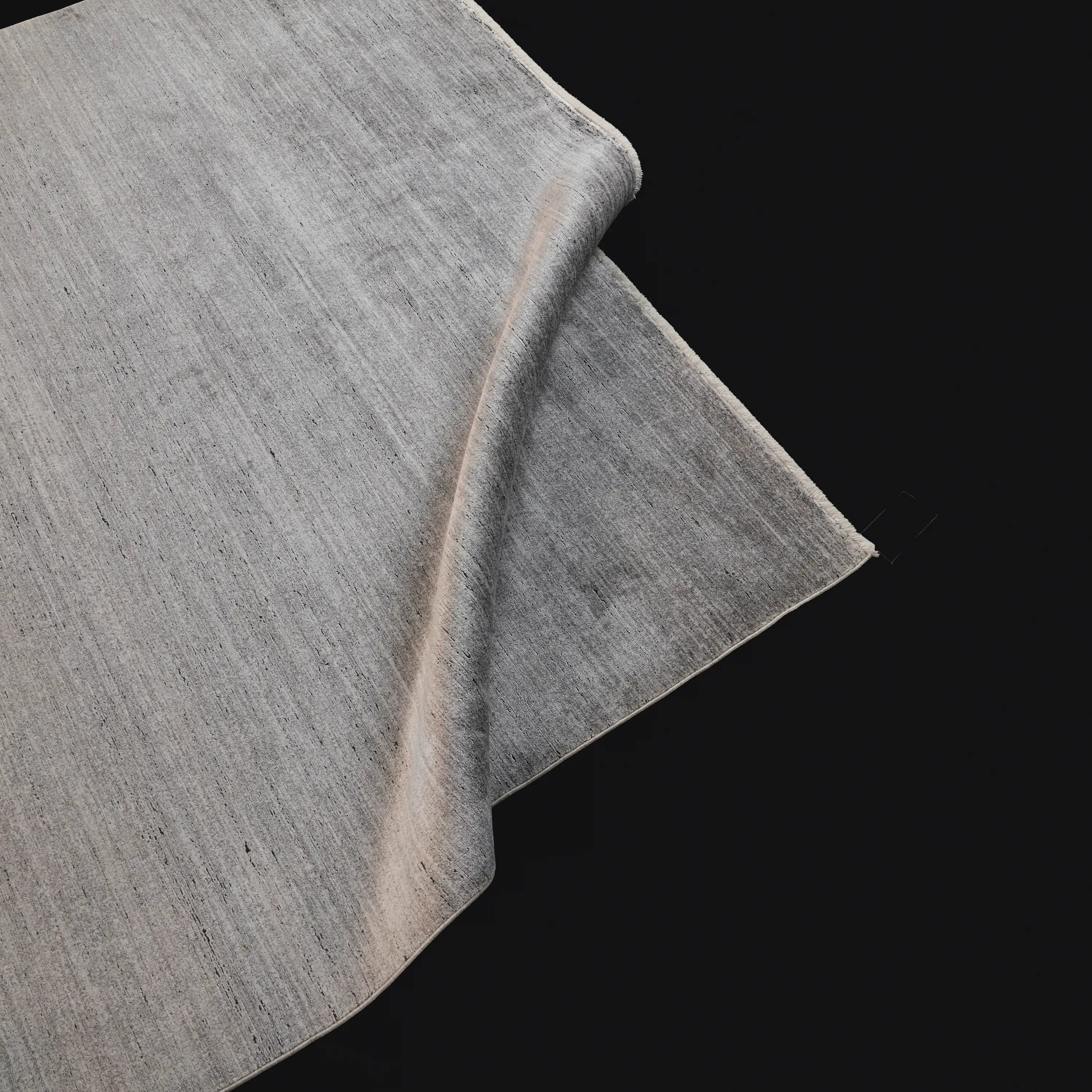 Simple Patterned Gray Viscose Rug