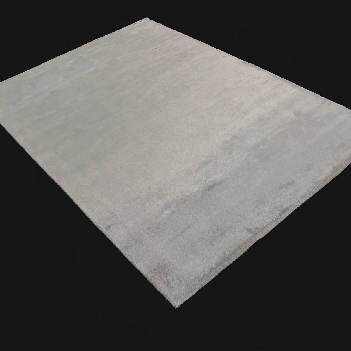 Sade Desenli Gri Viskon Tezgah Dokuma Halı, 140x200 – 300x400 cm — Halıcızade