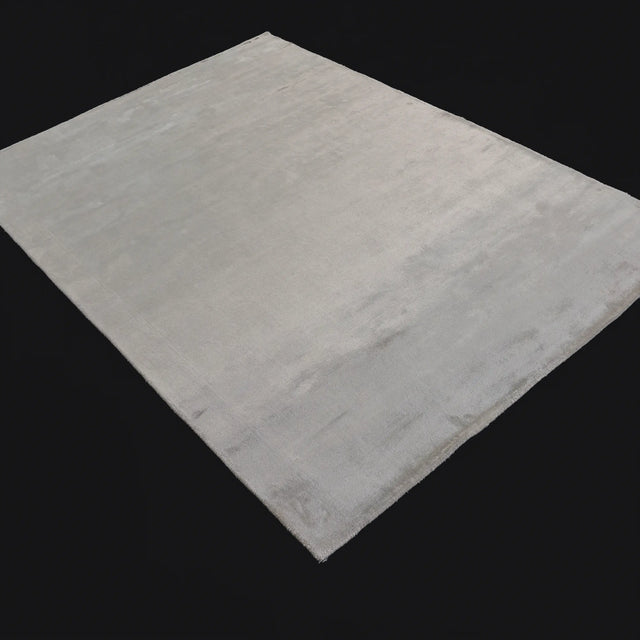 Sade Desenli Gri Viskon Tezgah Dokuma Halı, 140x200 – 300x400 cm — Halıcızade