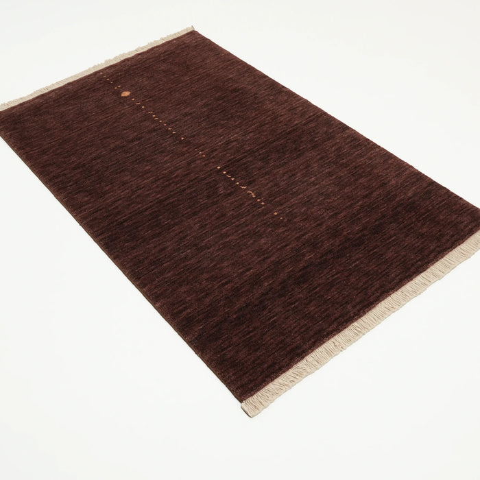 Sade Desenli Kahverengi Yün Tezgah Dokuma Baş Başa Seccade, 80x130 cm — Halıcızade