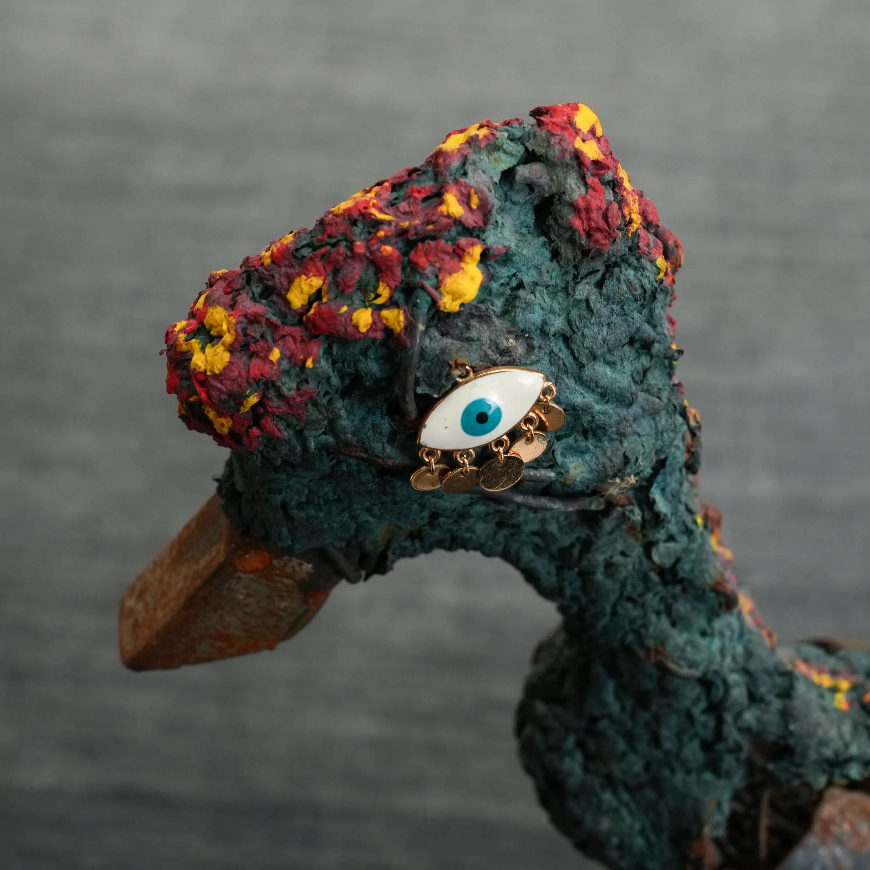 Plain Patterned Navy Wool Loom Woven Rug