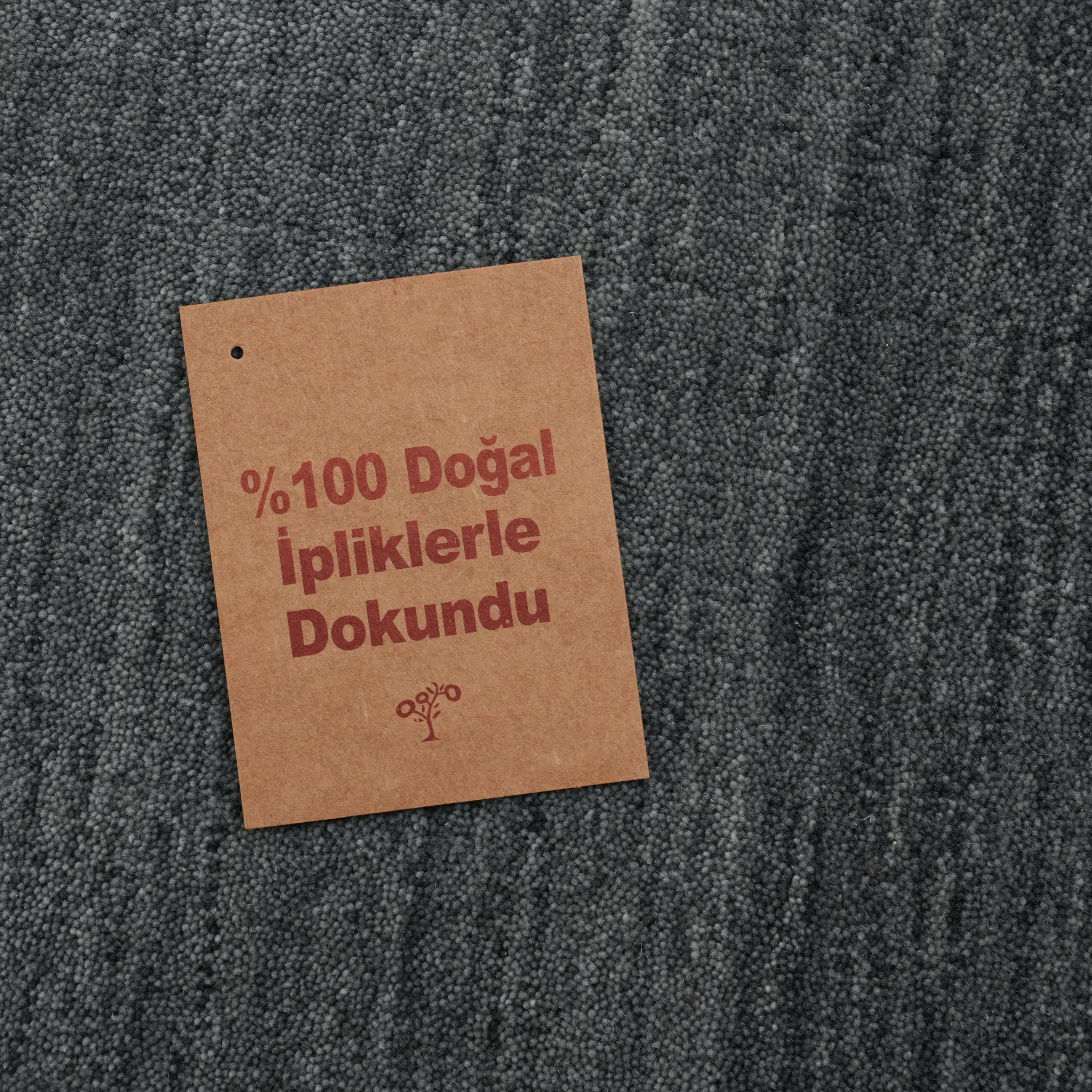 Plain Patterned Navy Wool Loom Woven Rug