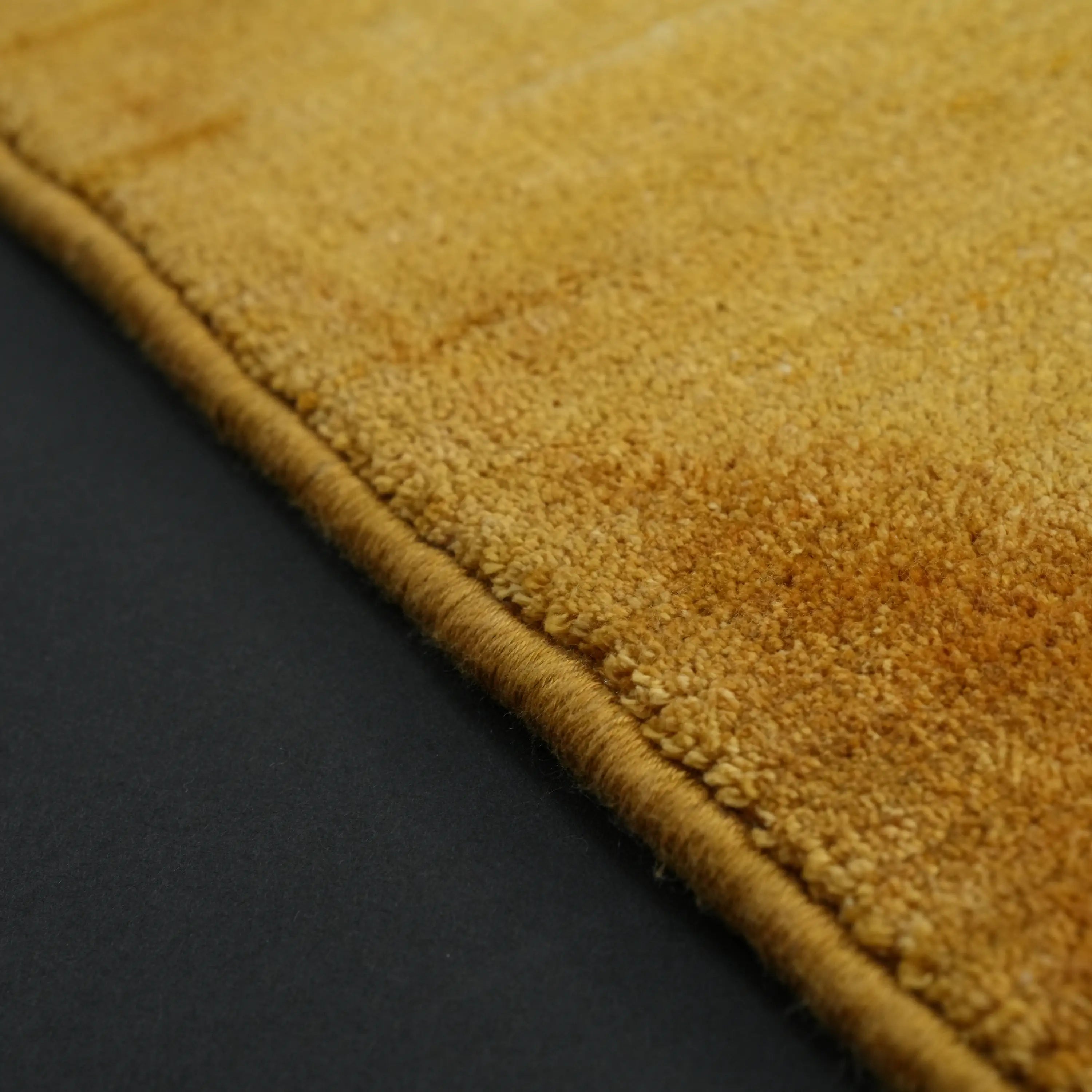 Simple Patterned Yellow Viscose Rug