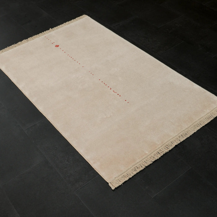 Sade Desenli Tencel Beyaz Tezgah Dokuma Baş Başa Seccade, 80x130 cm — Halıcızade