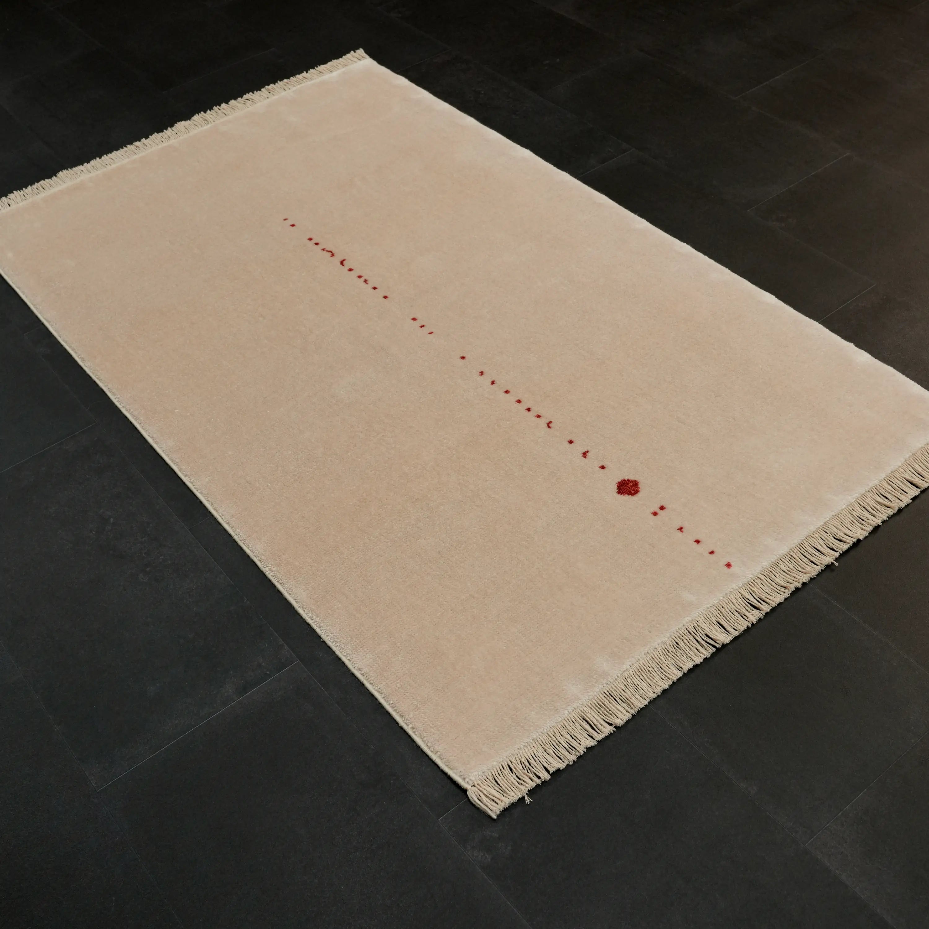 Plain Patterned Tencel White Loom Woven Prayer Rug Rug