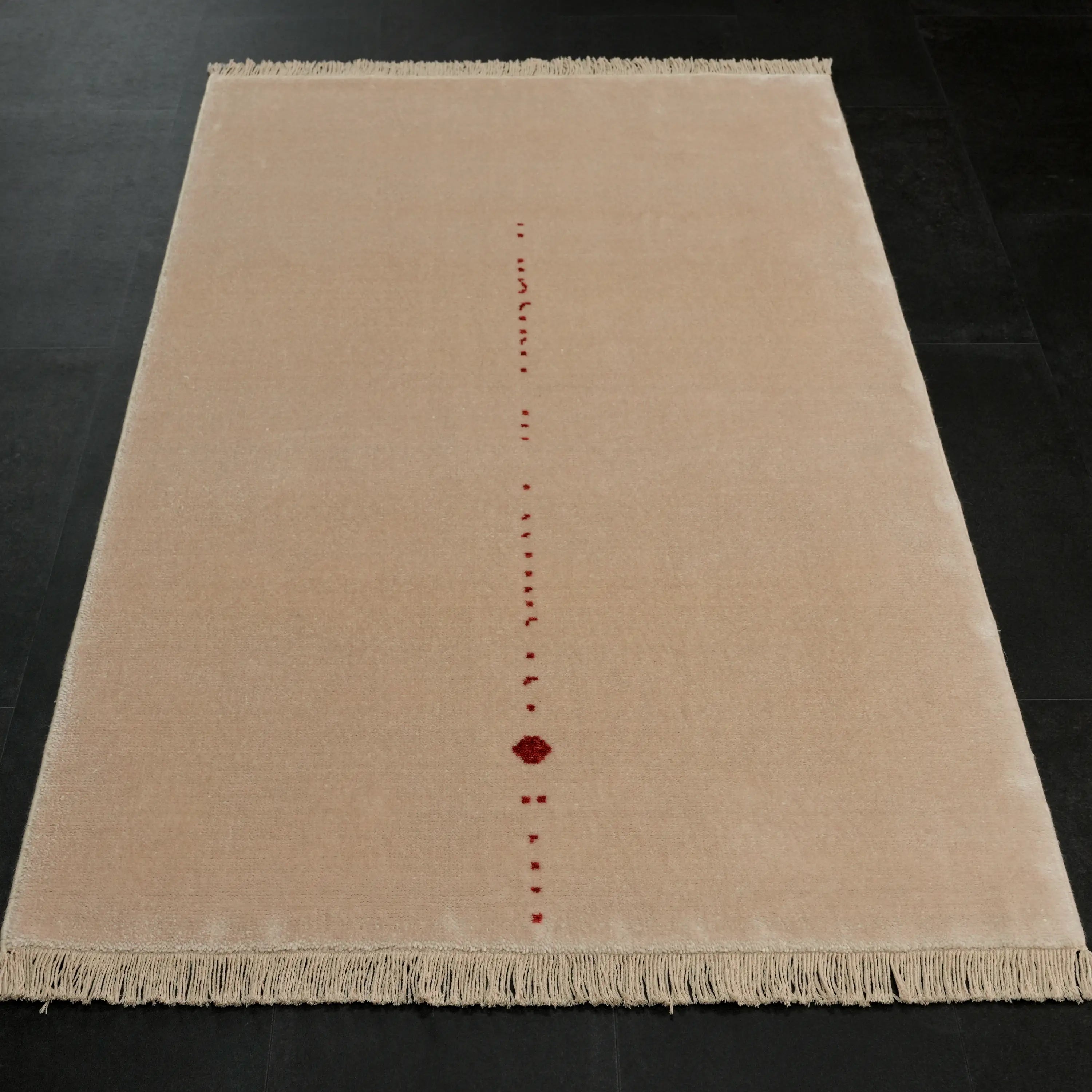Plain Patterned Tencel White Loom Woven Prayer Rug Rug