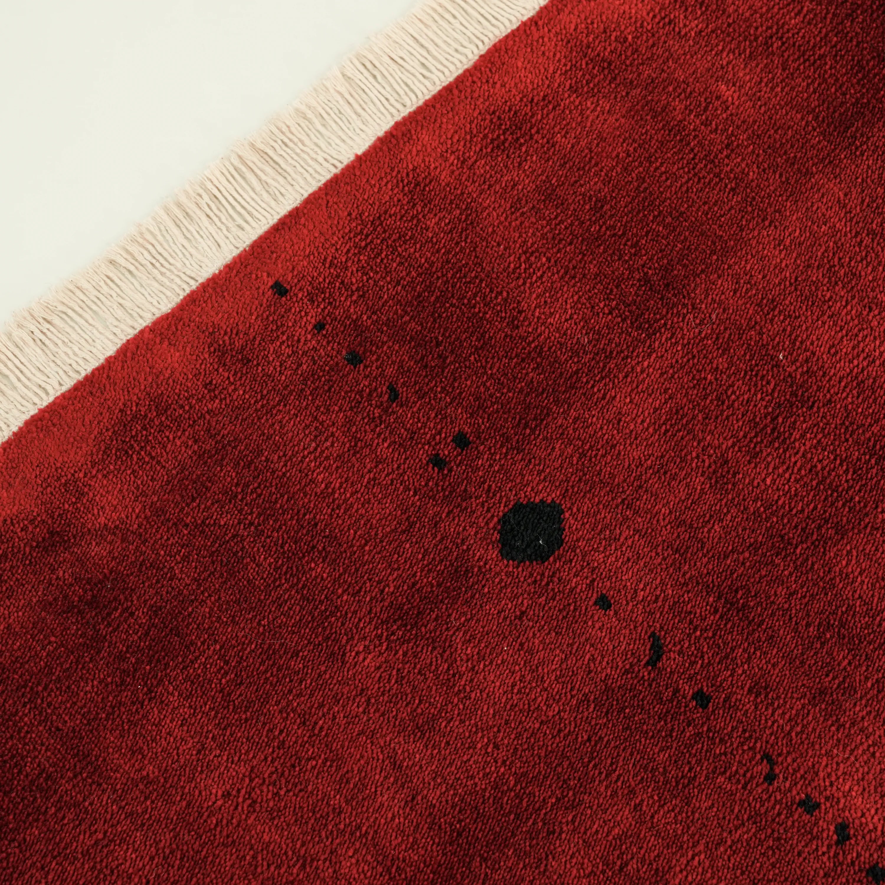 Sade Desenli Tencel Kırmızı Tezgah Dokuma Baş Başa Seccade