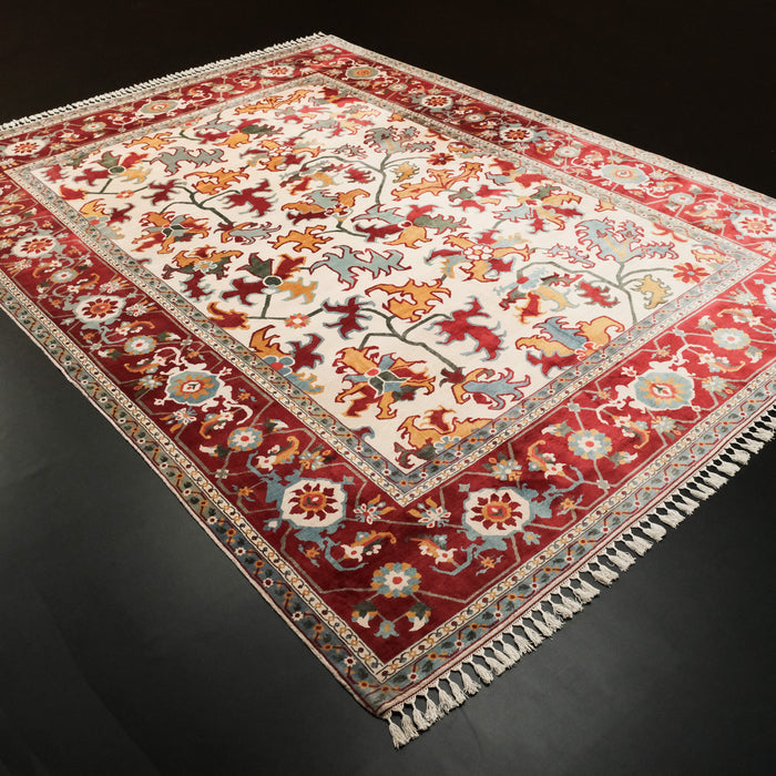 Saf İpek El Dokuma Klasik Azerbaycan Halısı, kırmızı, 250x337 cm — Halıcızade