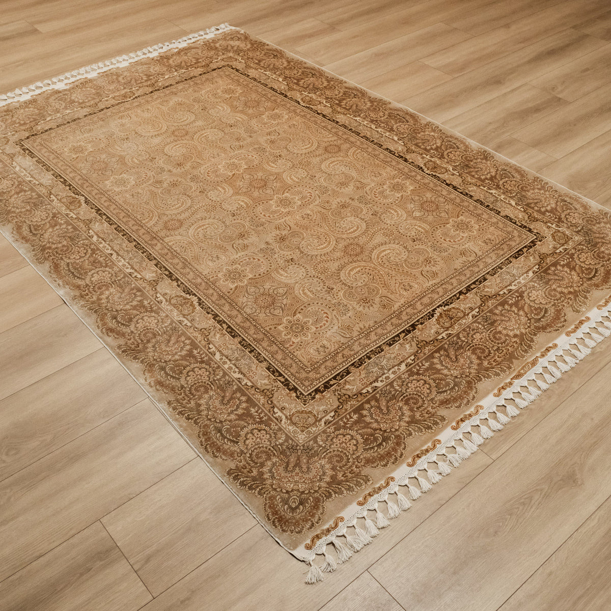 Saf İpek El Dokuma Şal Desenli Modern Klasik Halı — salon halısı