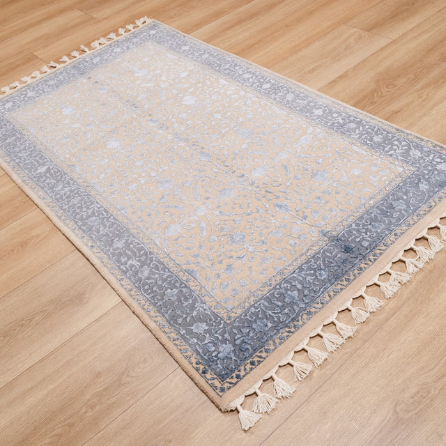 Safir Serisi Uşak Desenli El Dokuma Oymalı Halı, mavi, 90x150 – 80x410 cm — Halıcızade