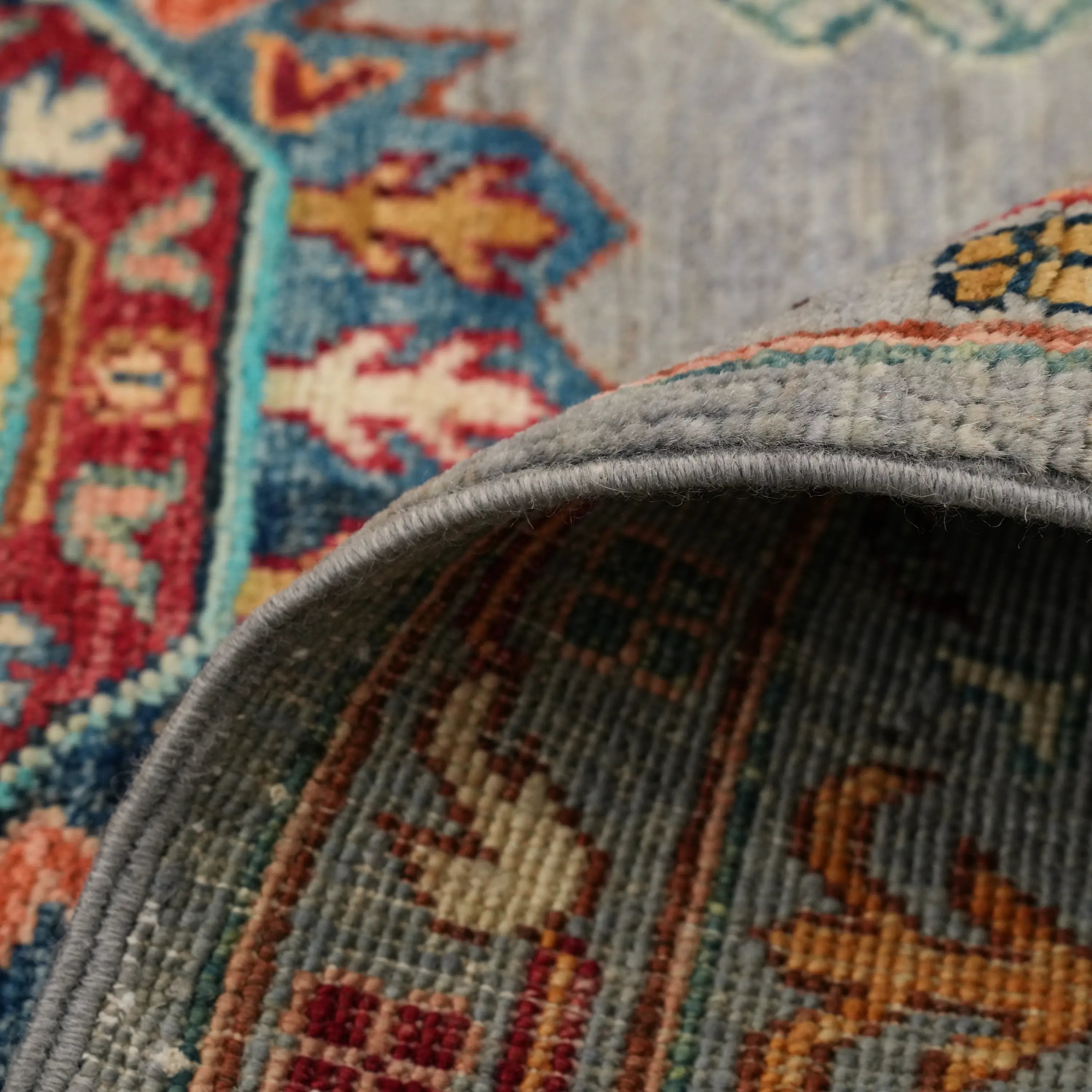 Şahzade Series Handwoven Anatolian Patterned Gray Wool Rug