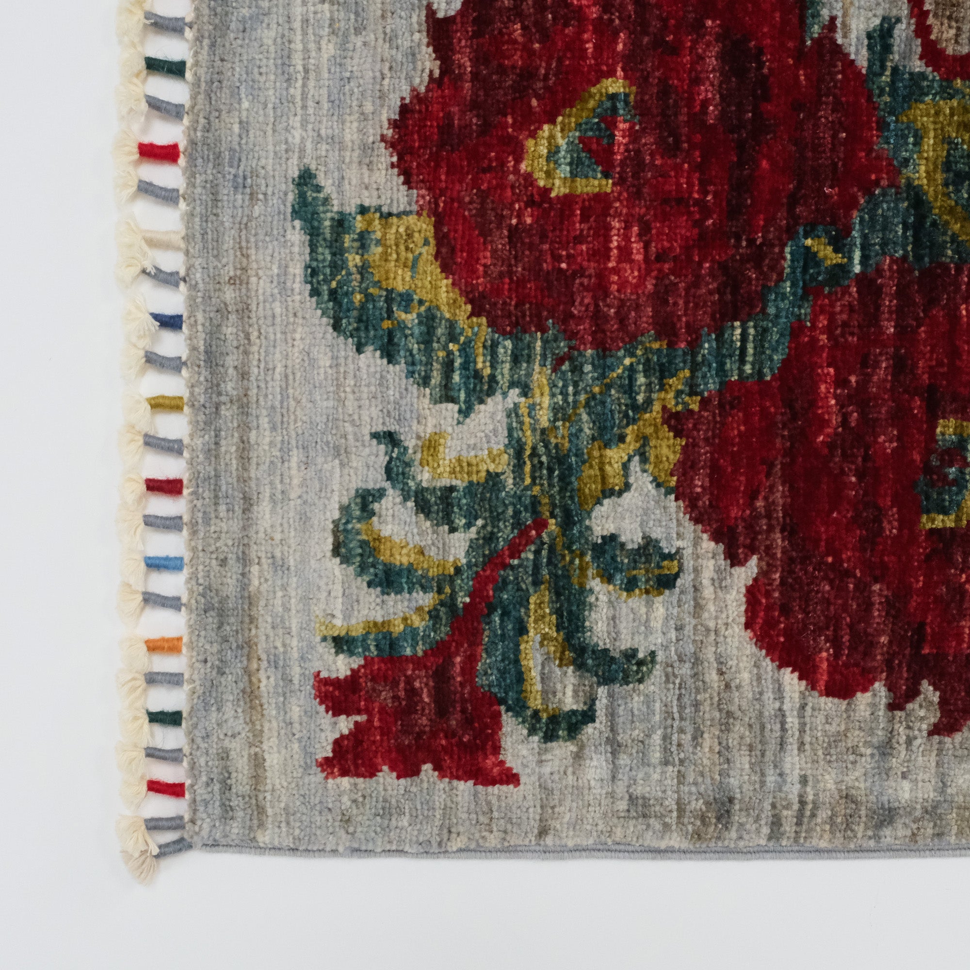 Shahzade Series Hand-Woven Karabakh Patterned Gray Wool Carpet