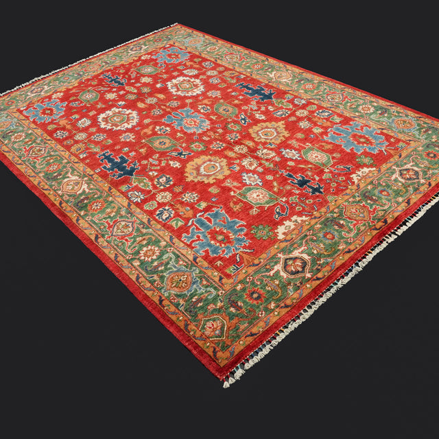 Şahzade Serisi El Dokuma Kırmızı Uşak Desenli Yün Halı, 172x240 cm — Halıcızade