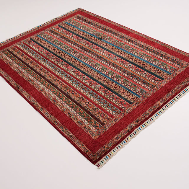 Şahzade serisi şal desenli el dokuma yün halı, rengarenk, 155x204 cm — Halıcızade