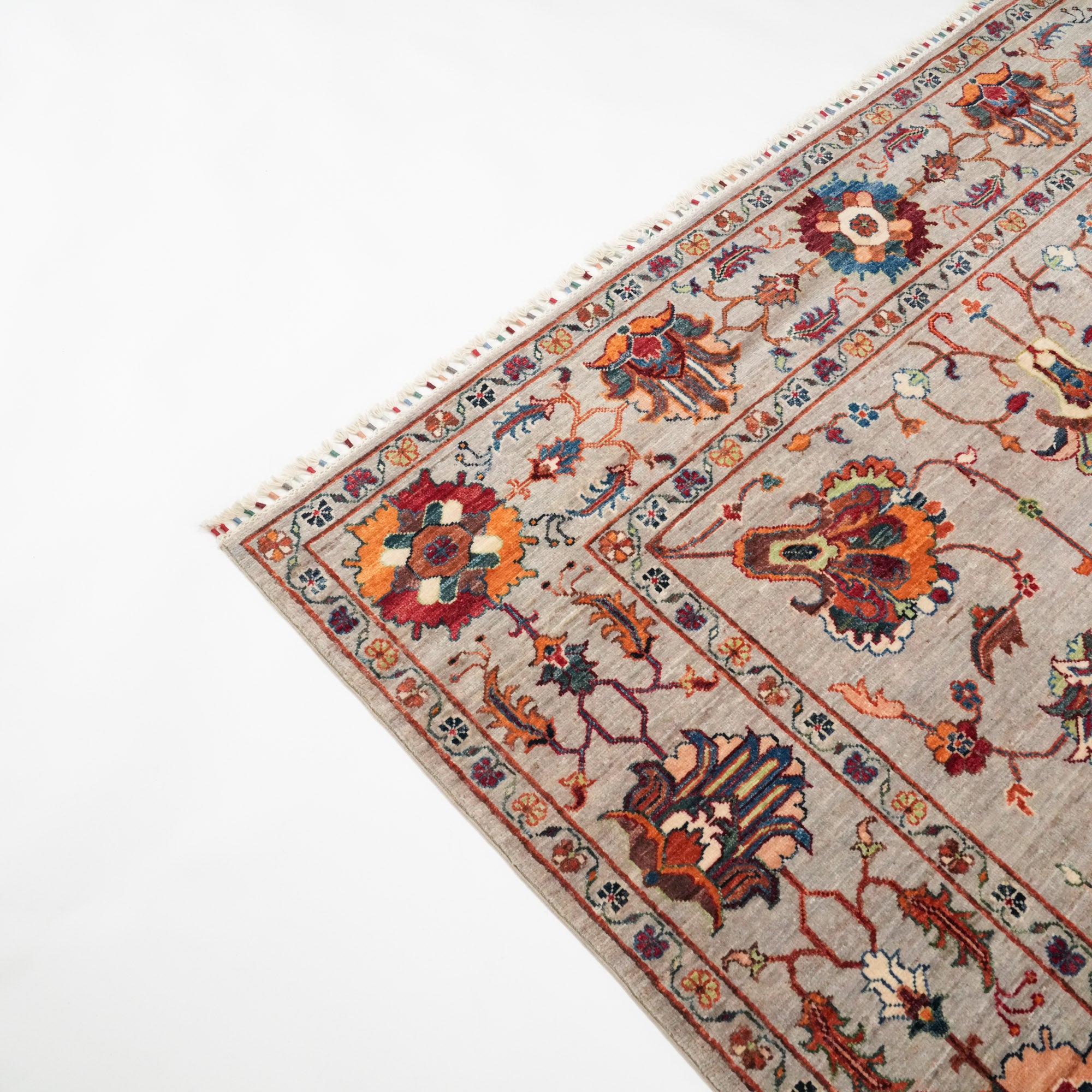 Şahzade Series Handwoven Uşak Patterned Gray Rug