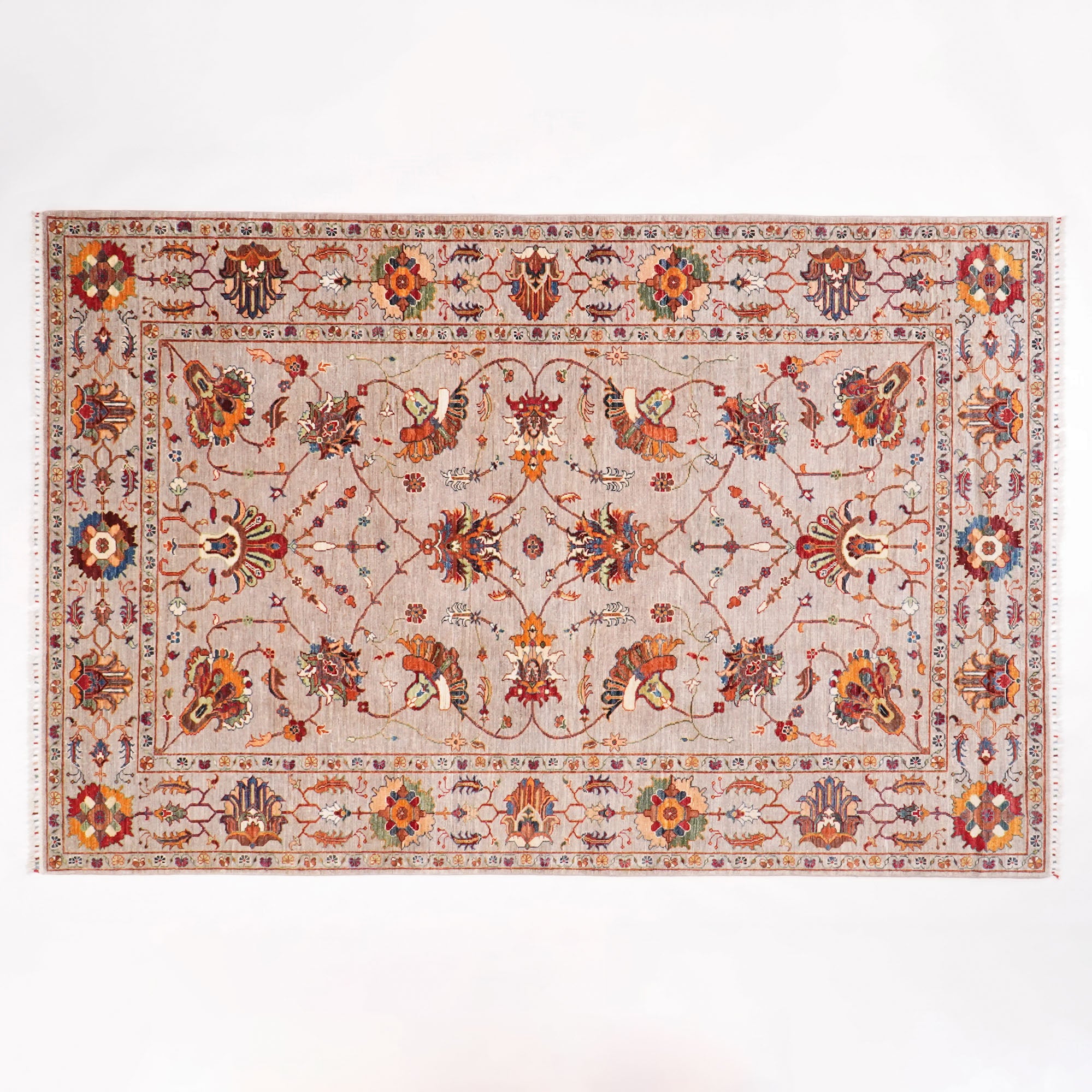 Şahzade Series Handwoven Uşak Patterned Gray Rug