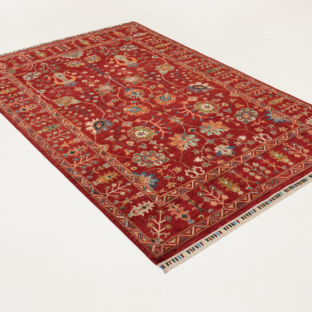 Şahzade Serisi El Dokuma Uşak Desenli Kırmızı Yün Halı, 169x251 cm — Halıcızade