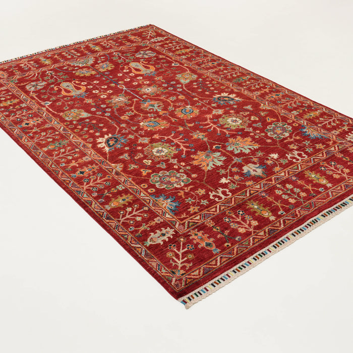 Şahzade Serisi El Dokuma Uşak Desenli Kırmızı Yün Halı, 169x251 cm — Halıcızade