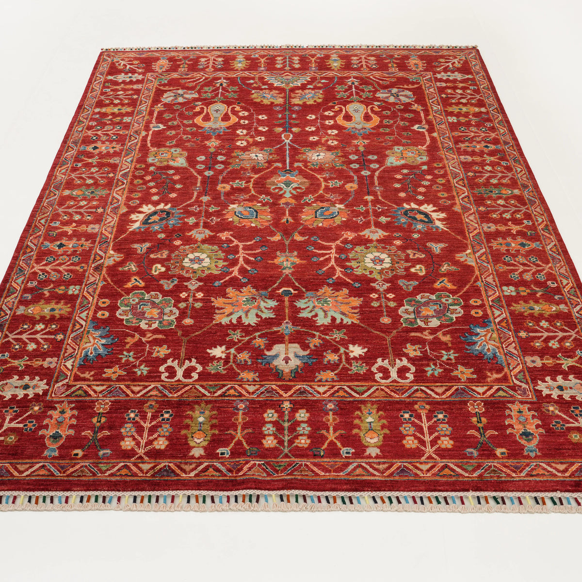 Şahzade Serisi El Dokuma Uşak Desenli Kırmızı Yün Halı — 169x251 cm