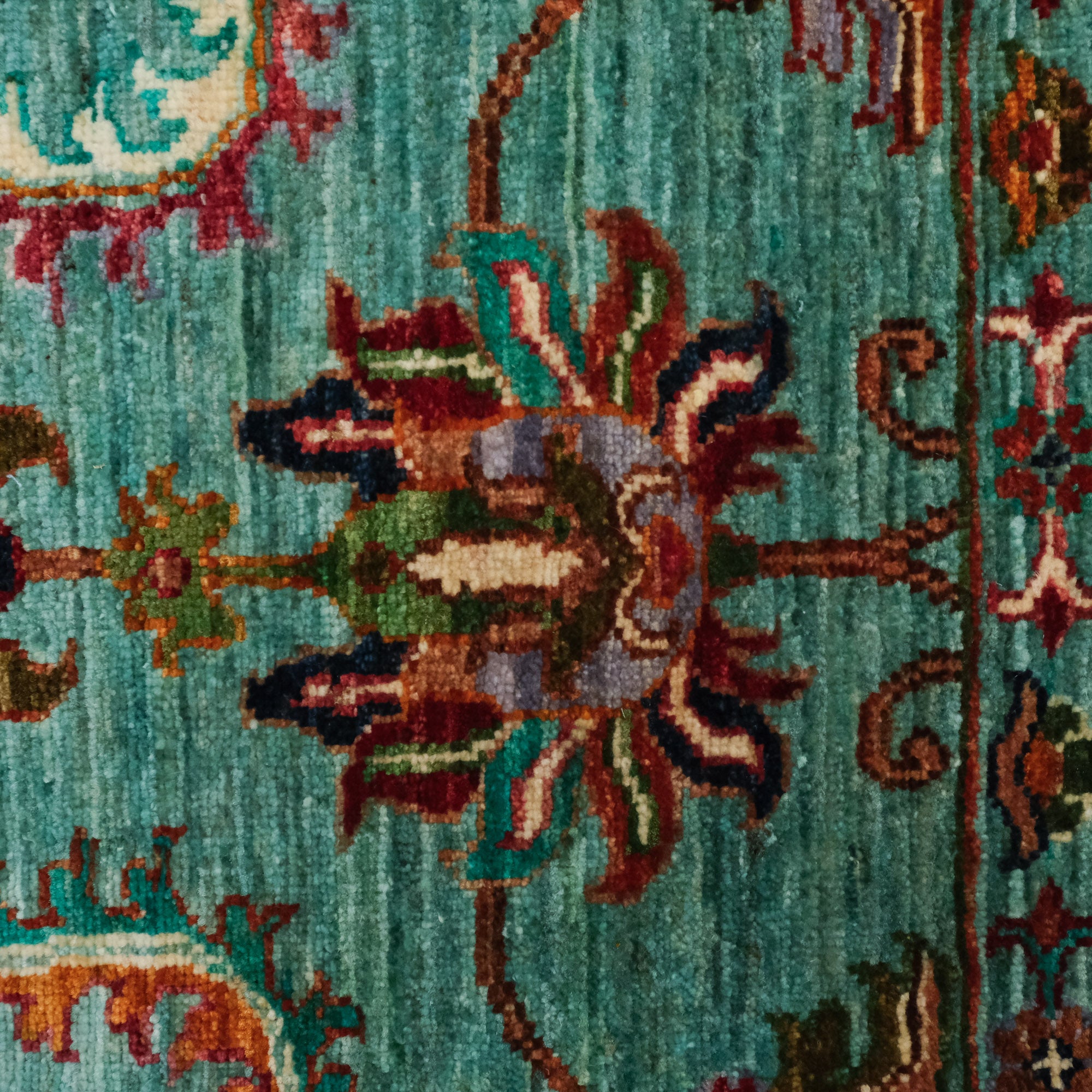 Şahzade Series Hand-Woven Uşak Patterned Blue Carpet