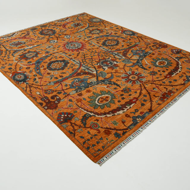 Şahzade Serisi El Dokuma Uşak Desenli Sarı Yün Halı, 241x303 cm — Halıcızade