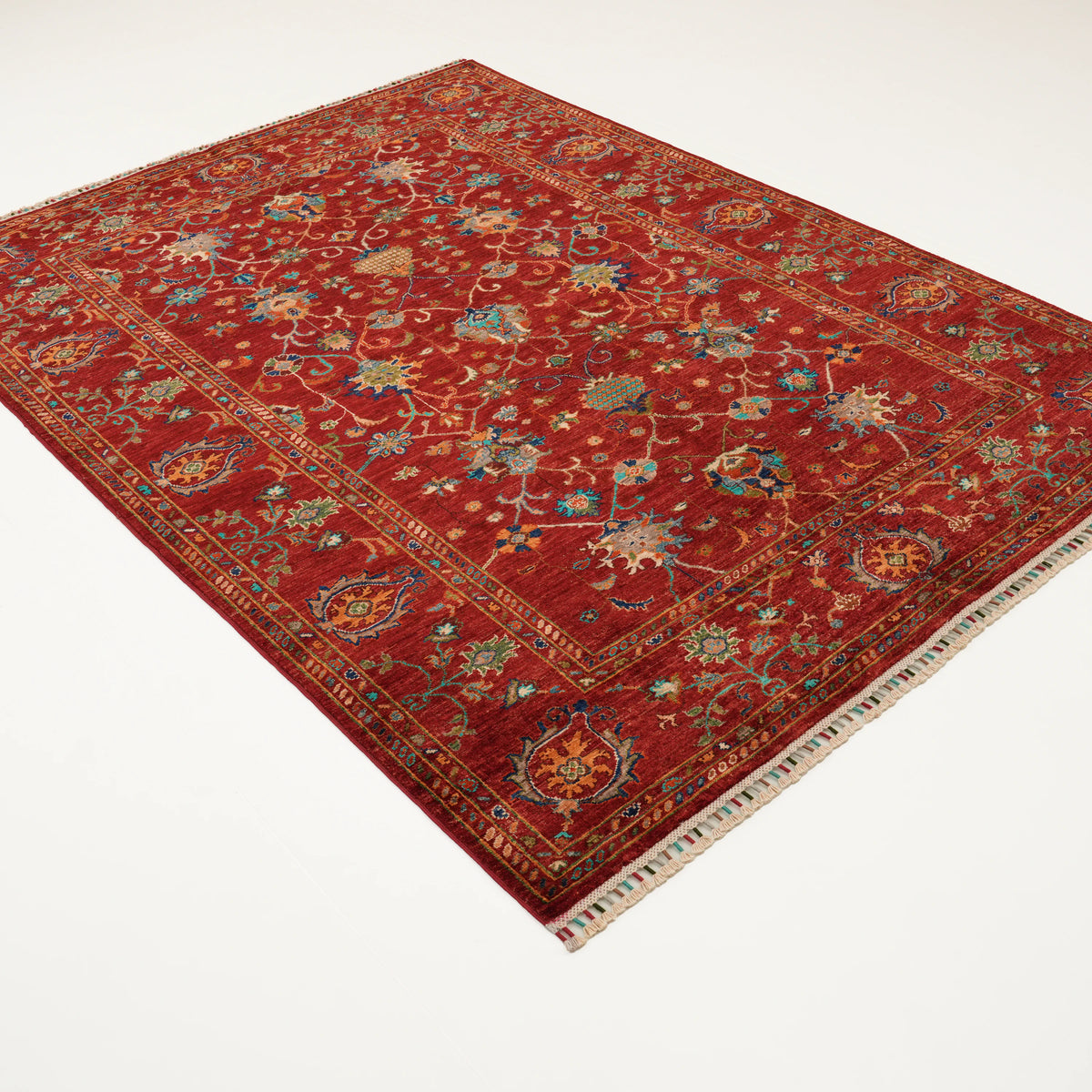 Şahzade Serisi El Dokuma Uşak Desenli Yün Kırmızı Halı, 175x242 – 178x241 cm — Halıcızade