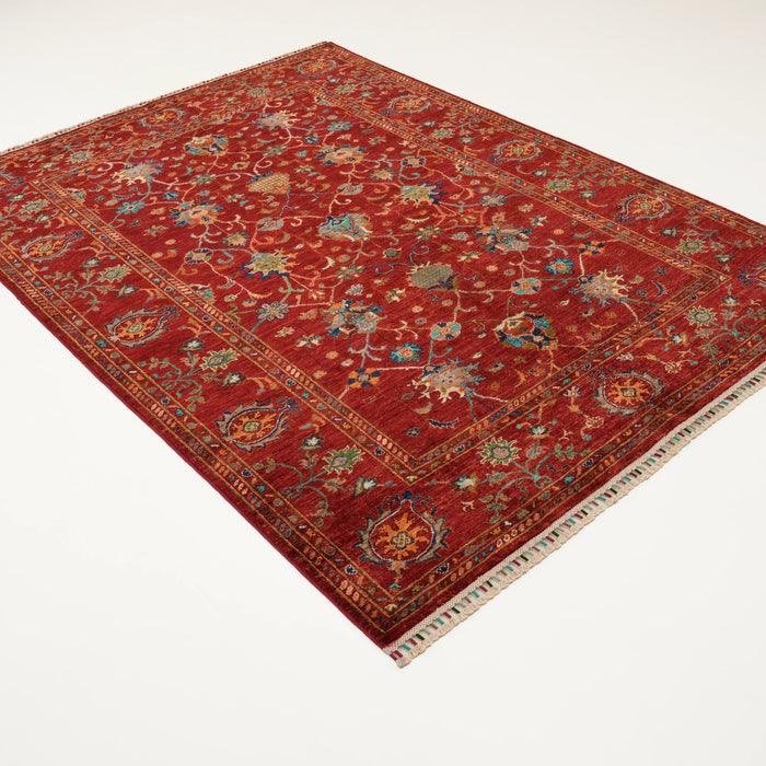 Şahzade Serisi El Dokuma Uşak Desenli Yün Kırmızı Halı, 175x242 – 178x241 cm — Halıcızade