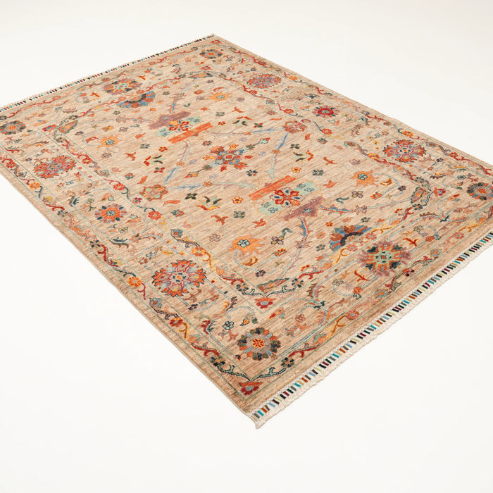 Şahzade Serisi El Dokuma Uşak Desenli Yün Vizon Halı, 154x207 cm — Halıcızade