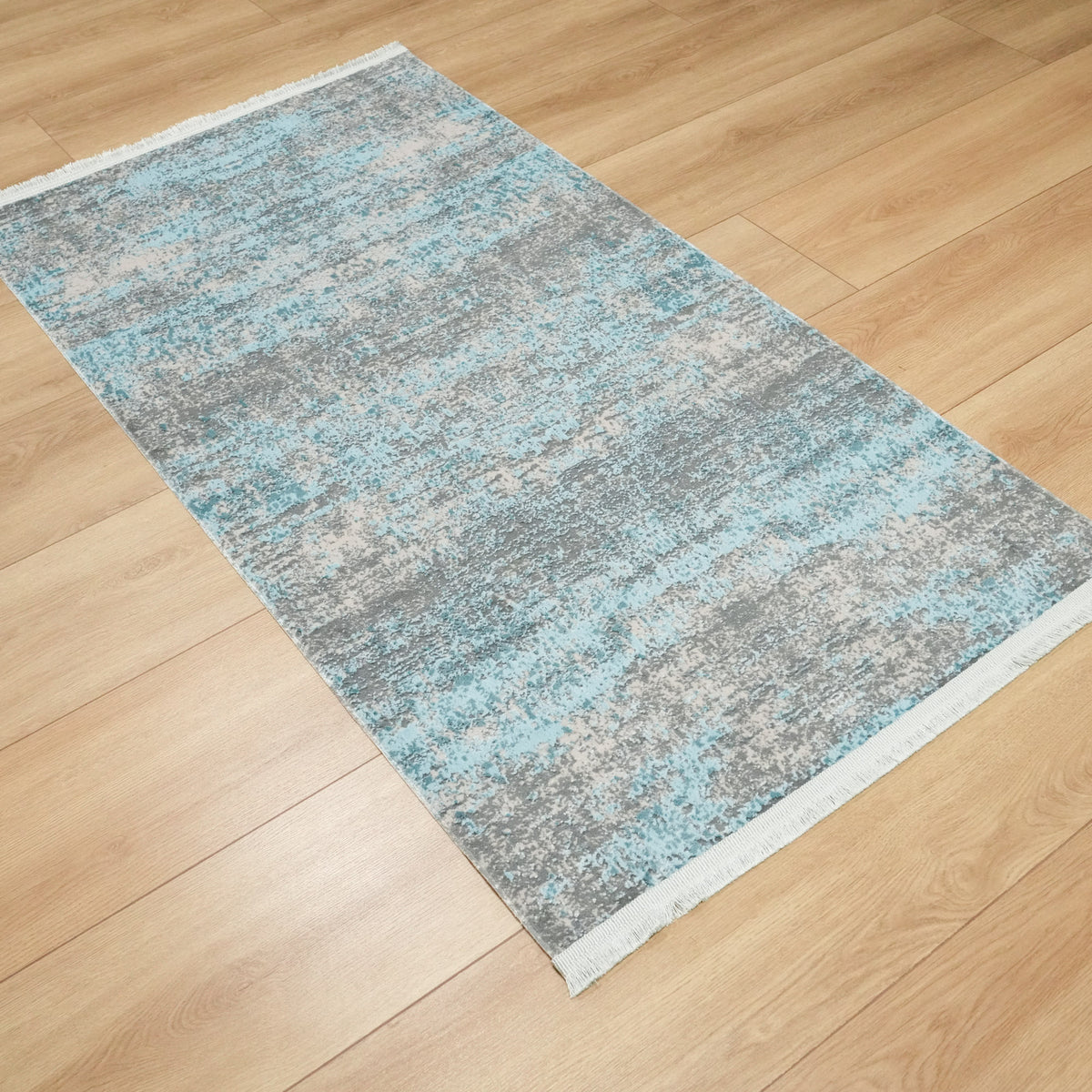 Sateen Serisi Soyut Desenli Mavi Halı, 80x150 – 120x180 cm — Halıcızade