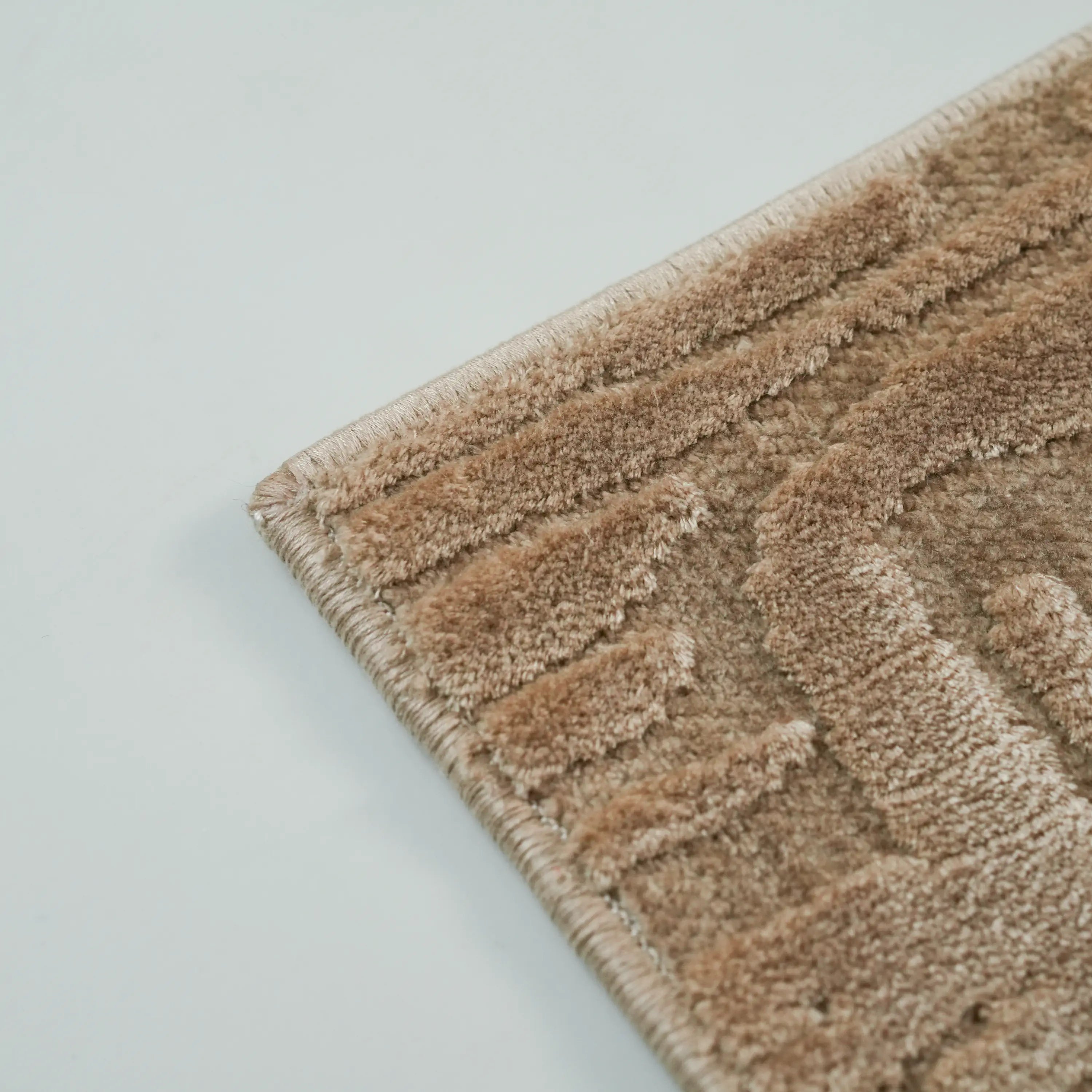 Abstract Patterned Beige Viscose Rug