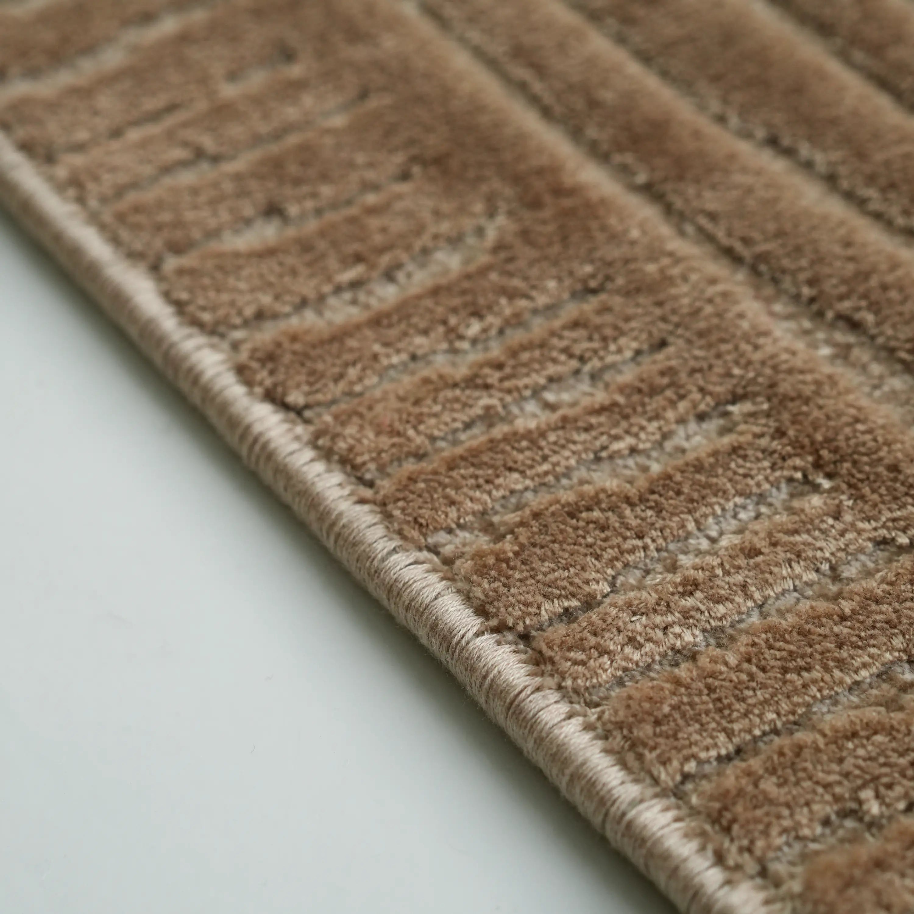 Abstract Patterned Beige Viscose Rug