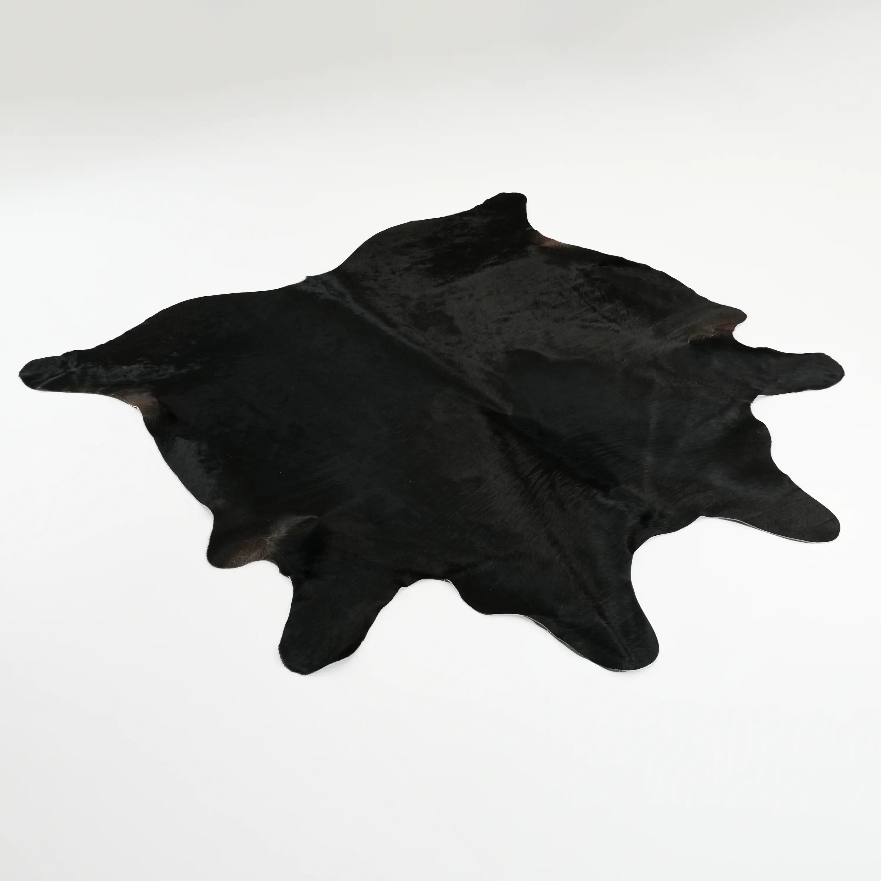Abstract Patterned Leather Sheepskin Black Rug