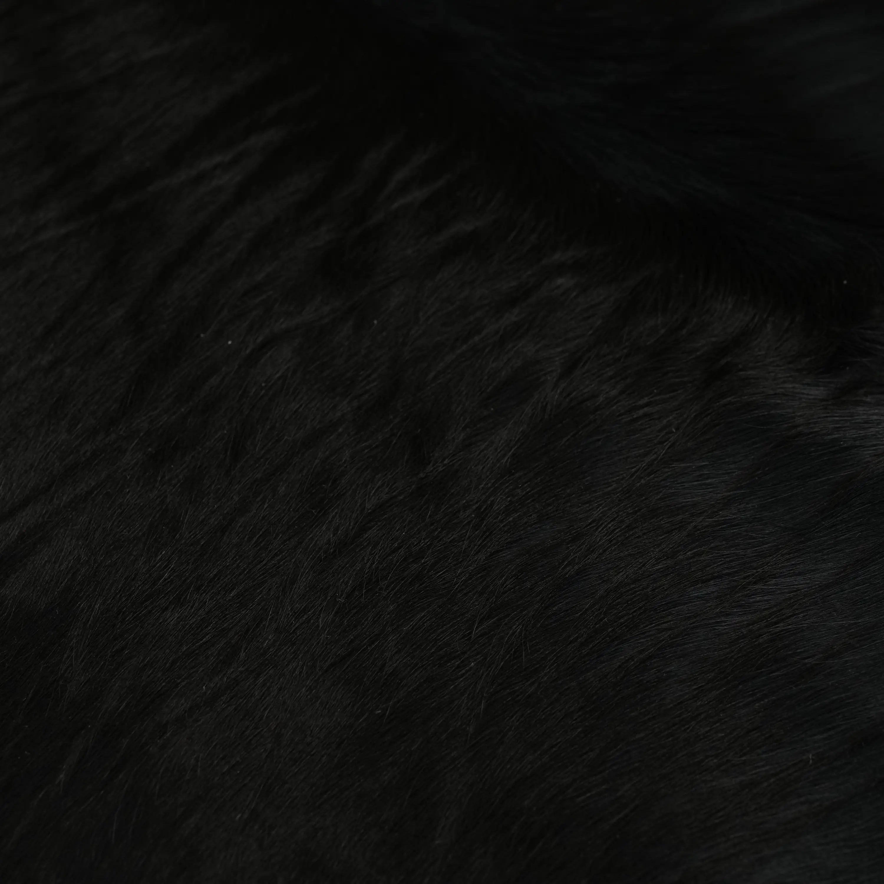 Abstract Patterned Leather Sheepskin Black Rug
