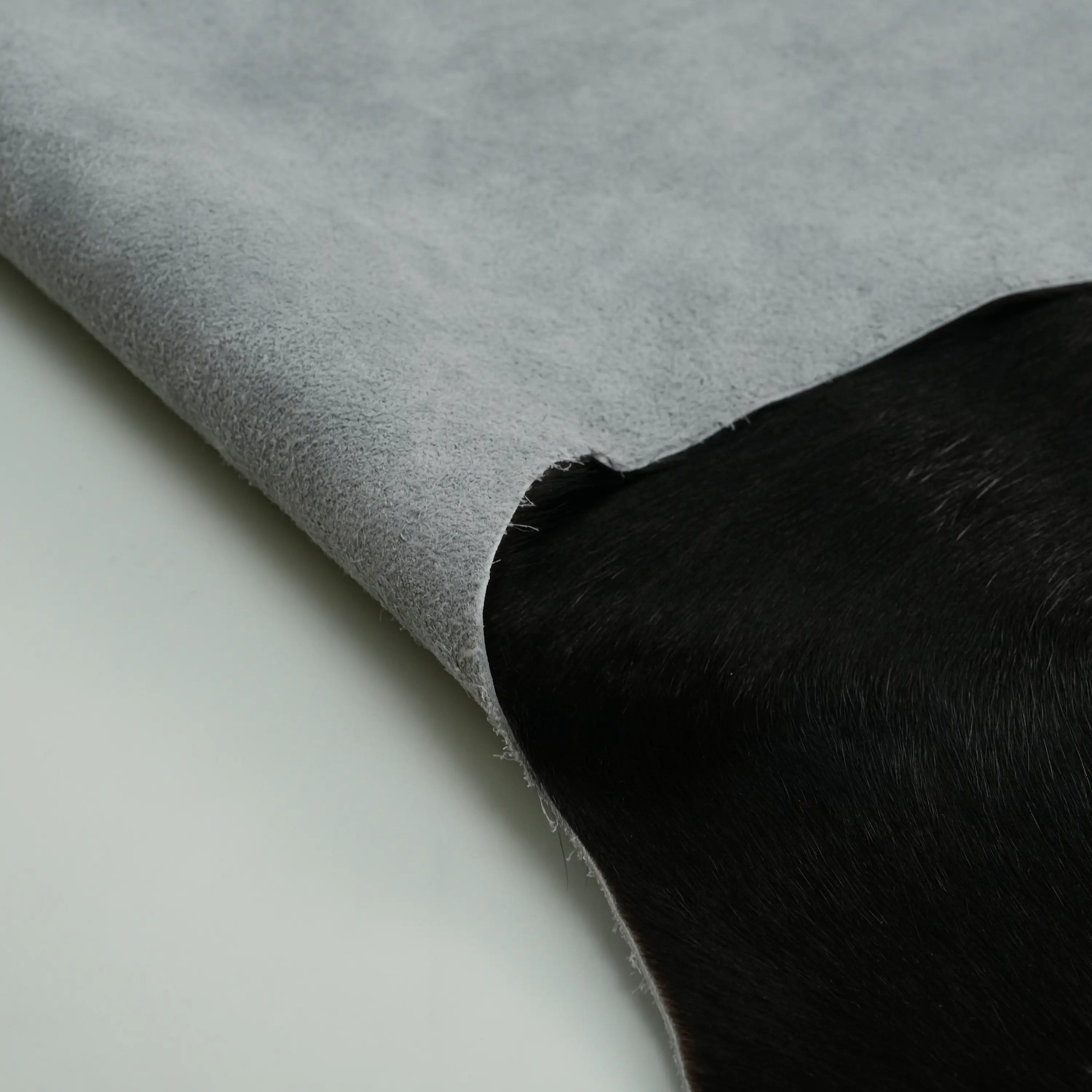 Abstract Patterned Leather Sheepskin Black Rug