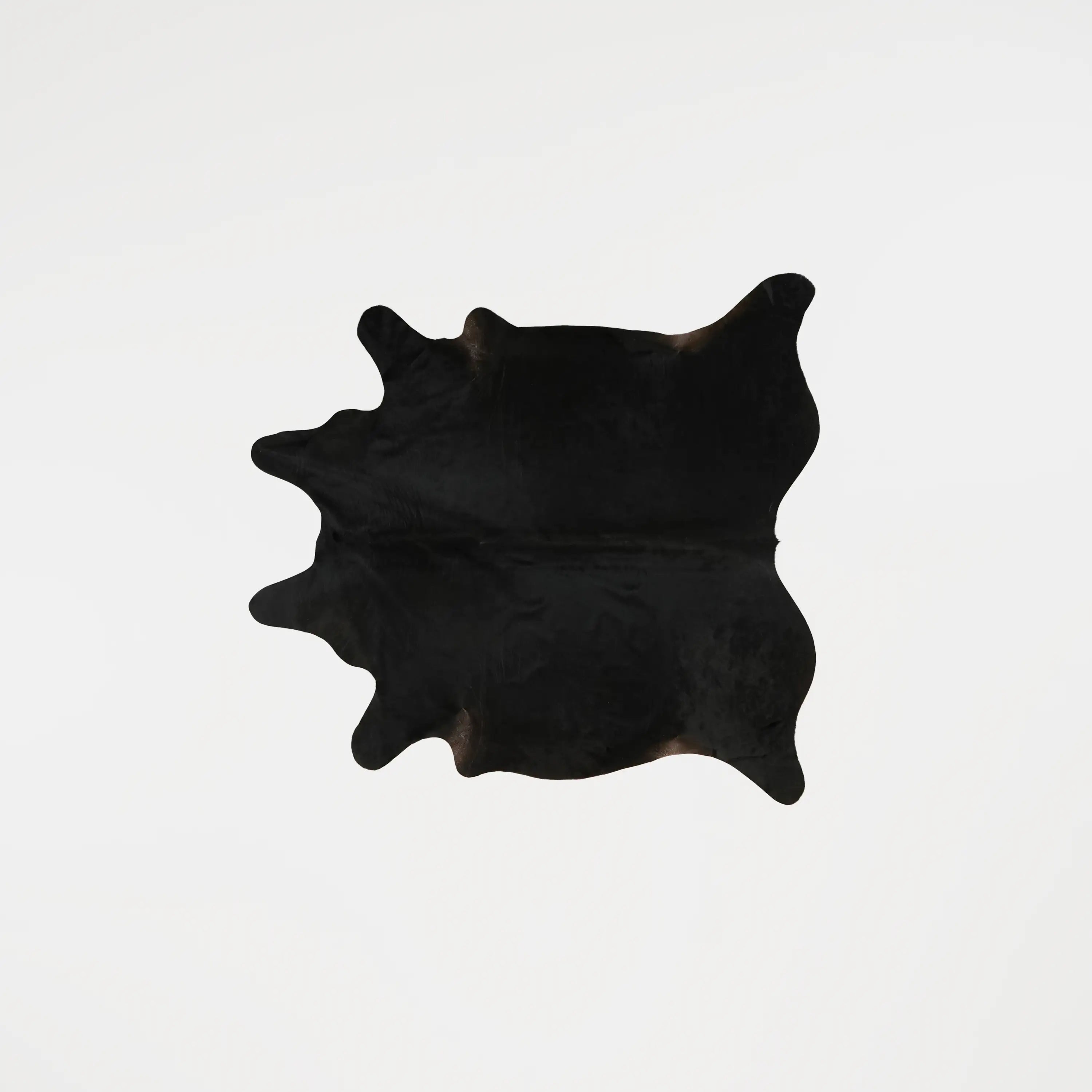 Abstract Patterned Leather Sheepskin Black Rug