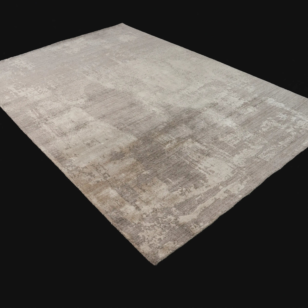 Soyut Desenli Gri Tezgah Dokuma Halı, 200x300 cm — Halıcızade