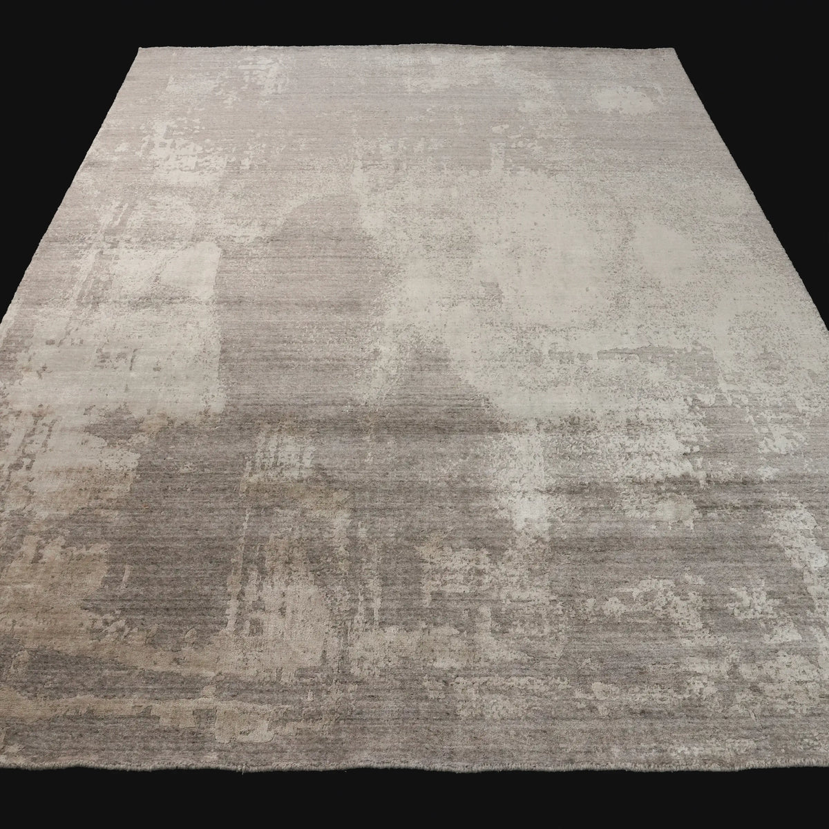 Soyut Desenli Gri Tezgah Dokuma Halı — 200x300 cm