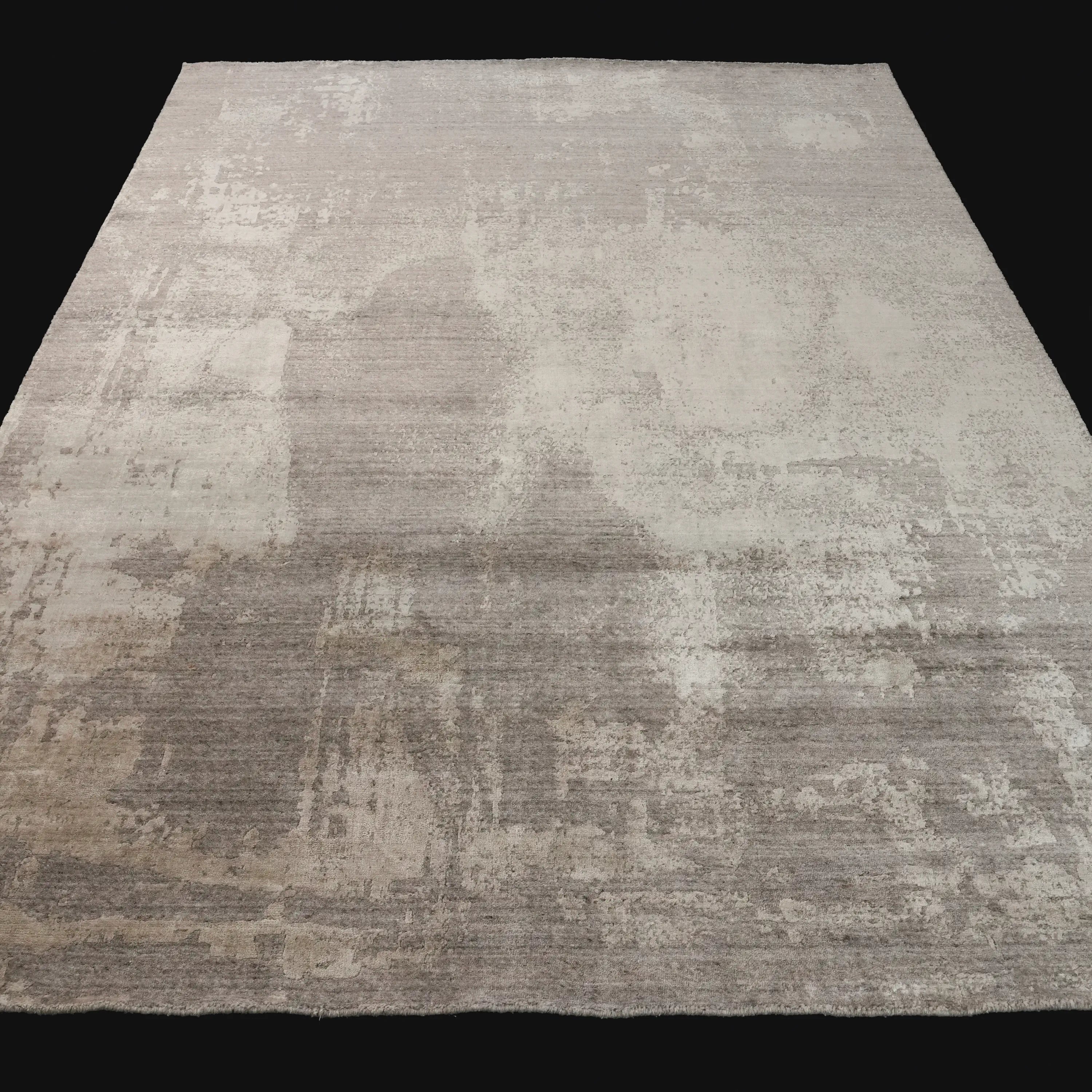 Soyut Desenli Gri Tezgah Dokuma Halı