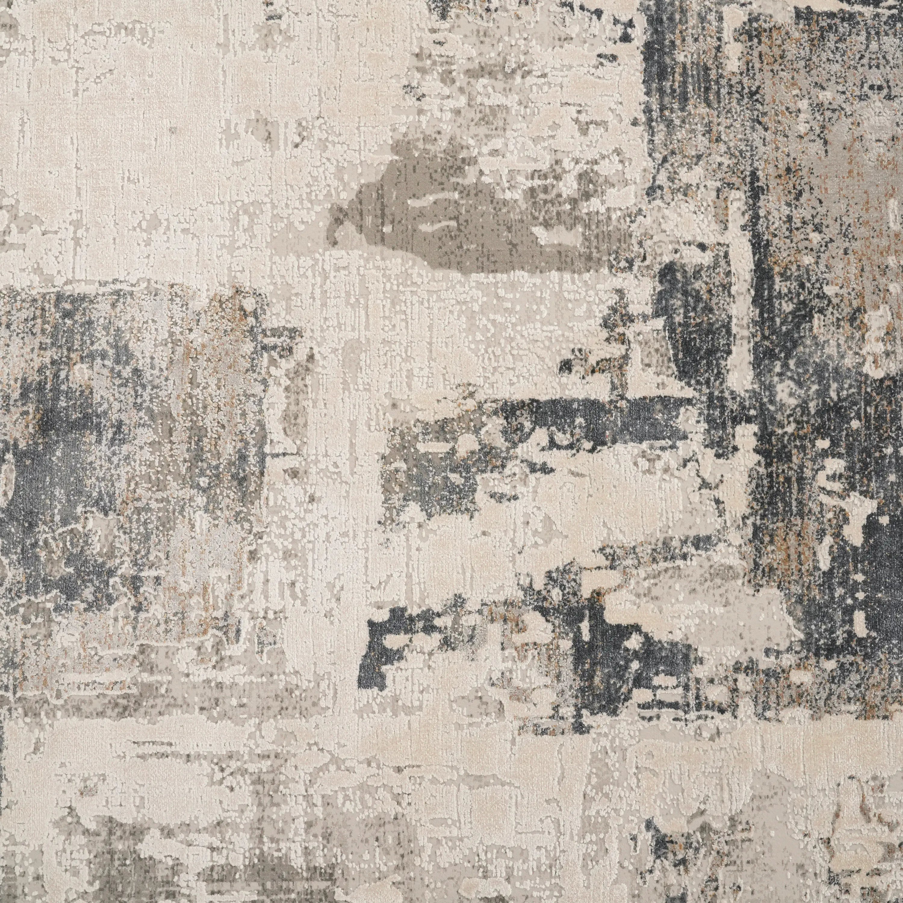 Soyut Desenli Gri Viskon Halı