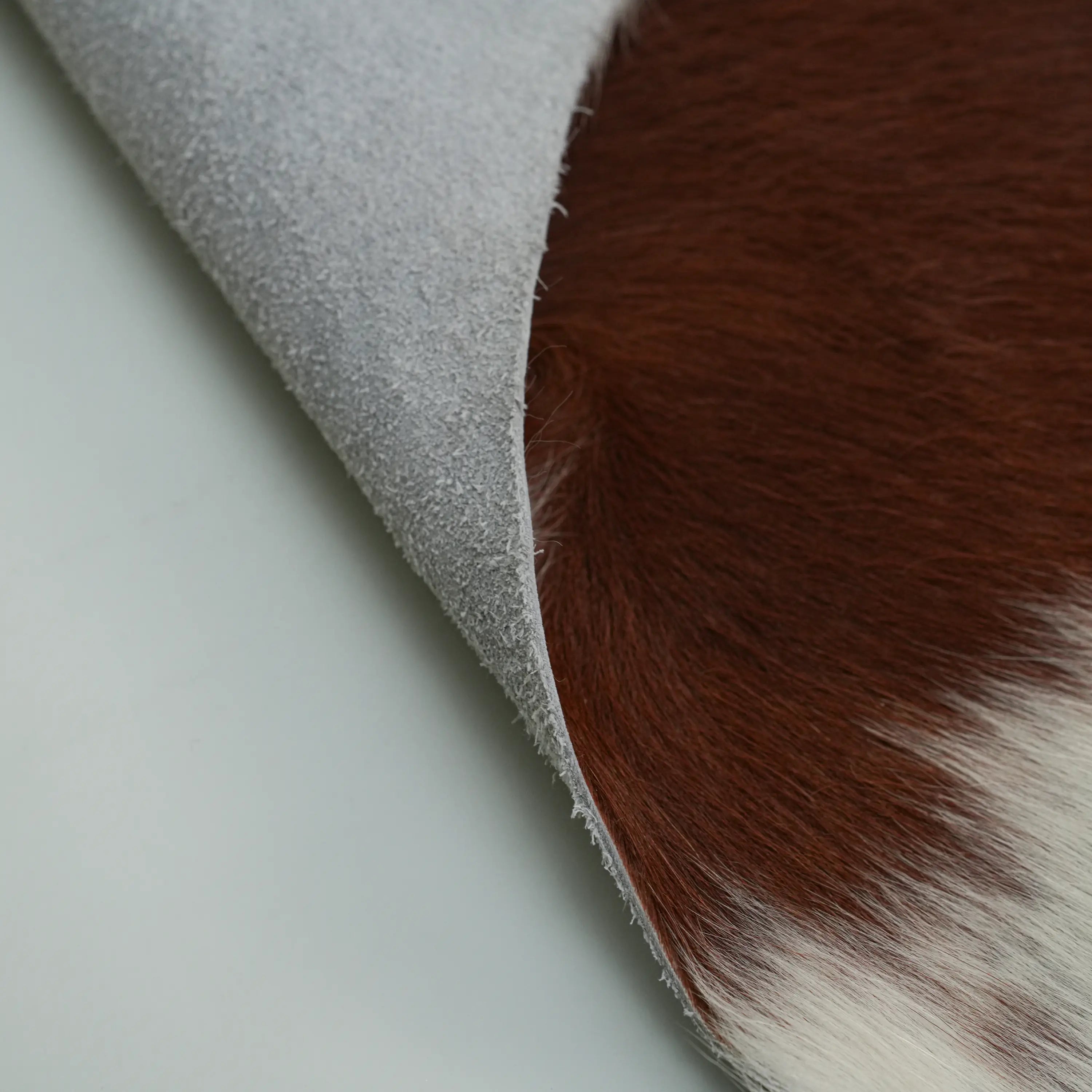 Abstract Patterned Brown Modern Leather Rug