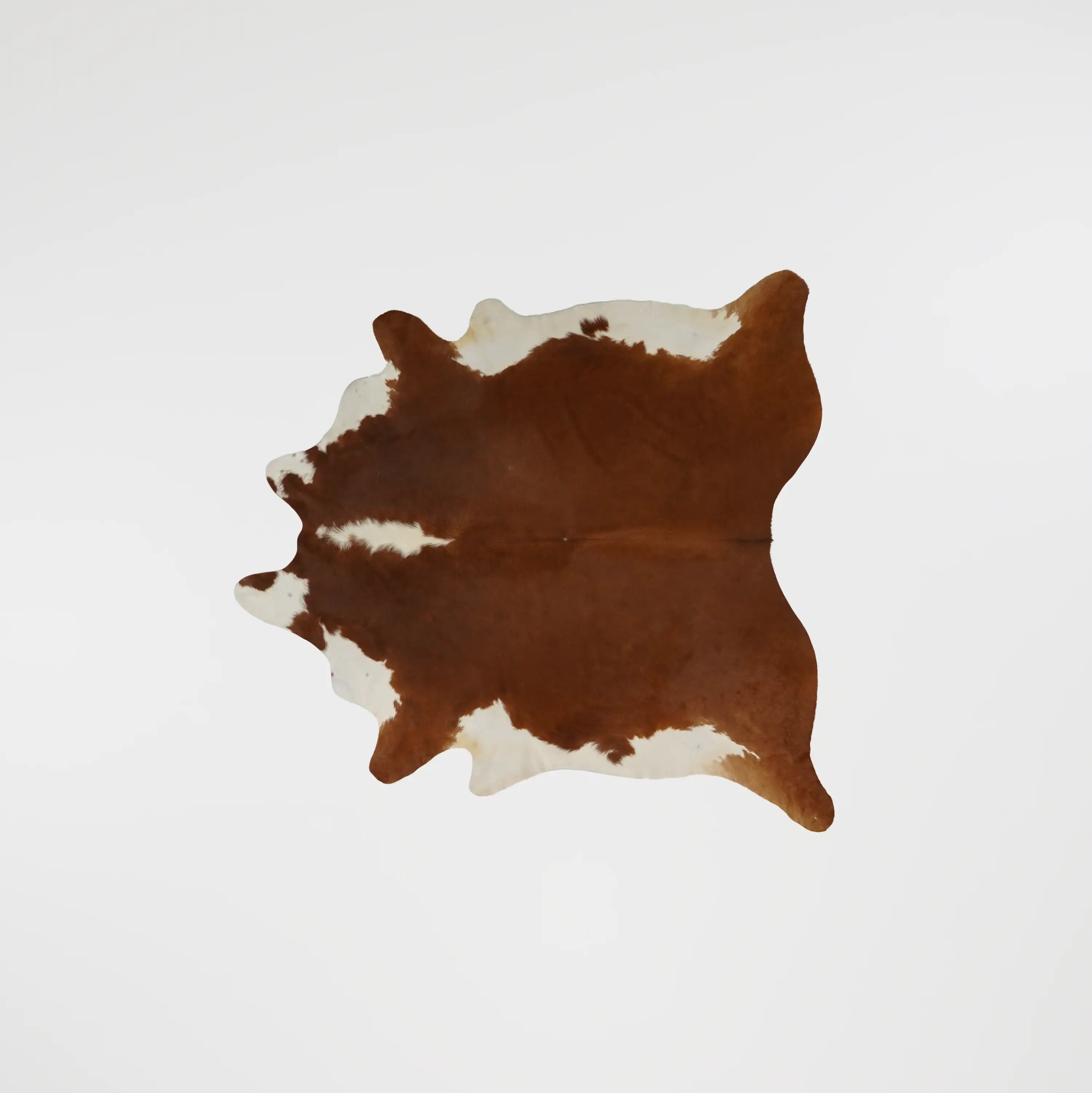 Abstract Patterned Brown Modern Leather Rug