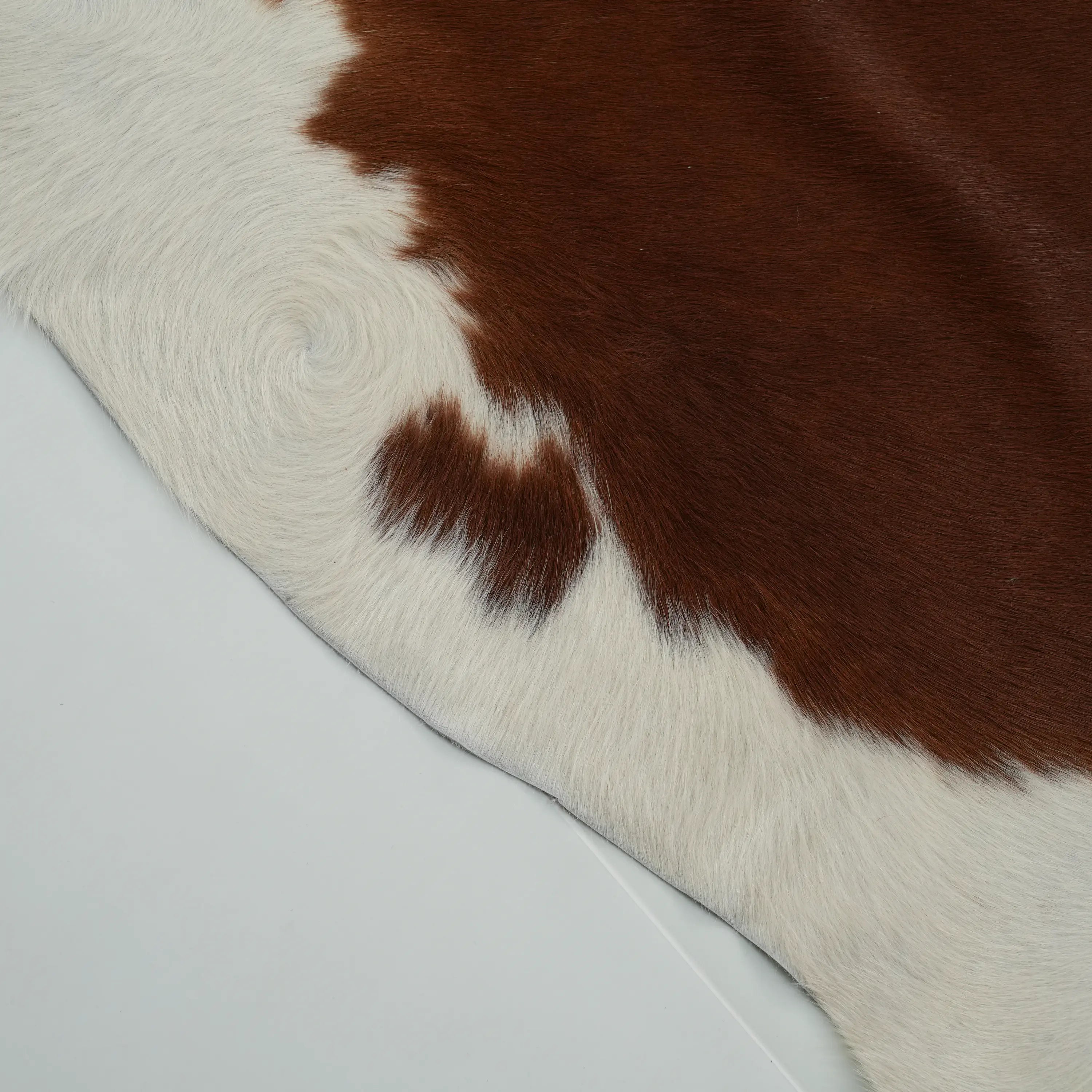 Abstract Patterned Brown Modern Leather Rug
