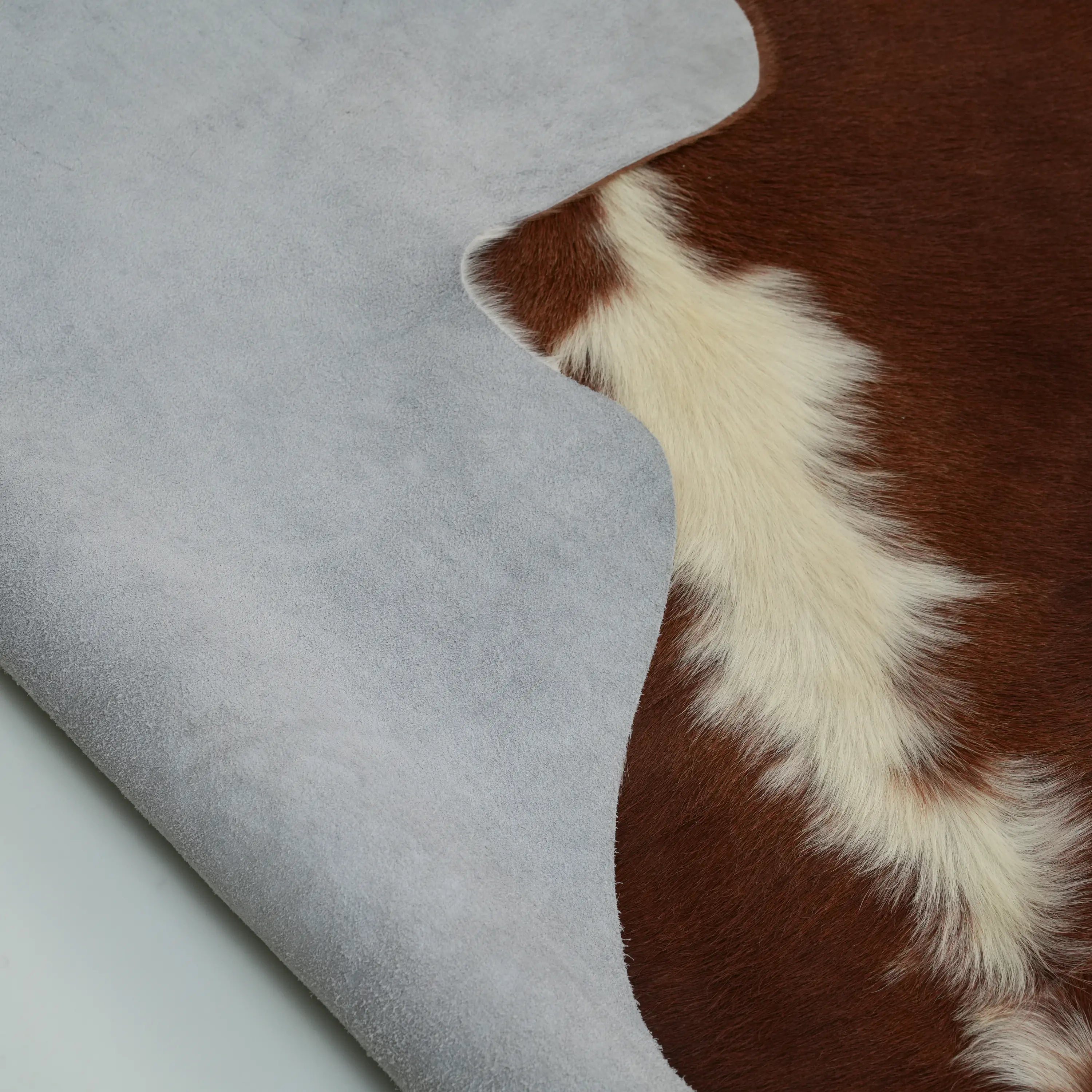 Abstract Patterned Brown Modern Leather Rug