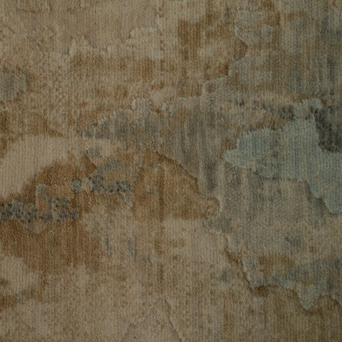 Soyut Desenli Krem Modern Yün Tezgah Dokuma Halı — doğal elyaf