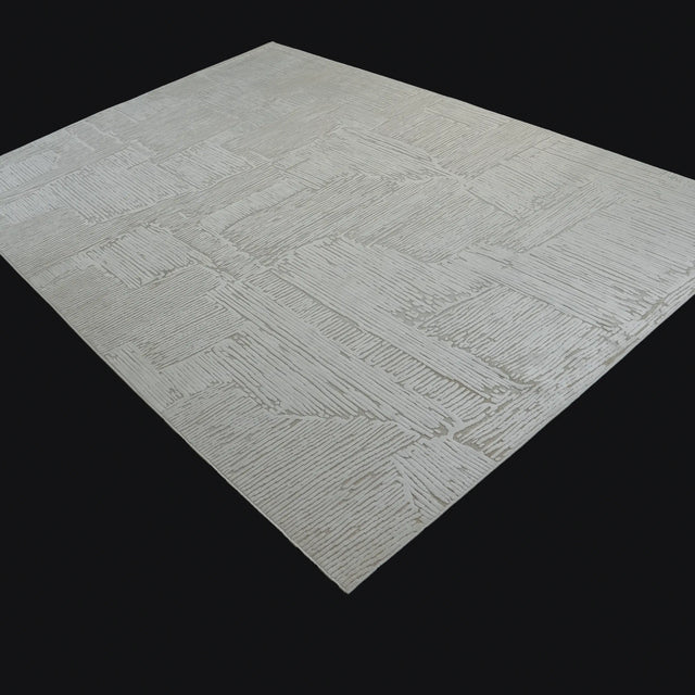 Soyut Desenli Krem Viskon Halı, 120x180 – 240x340 cm — Halıcızade