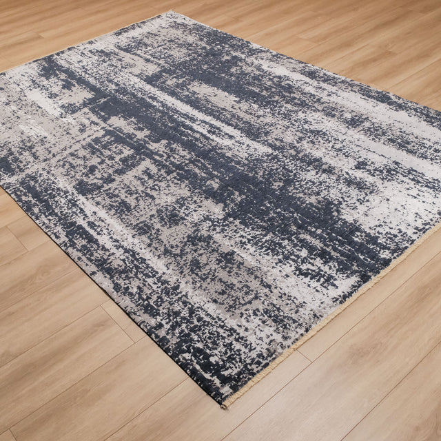 Abstract Patterned Navy Blue Wool Rug, 200×300 cm Translation missing: en.hz.card.alt_brand