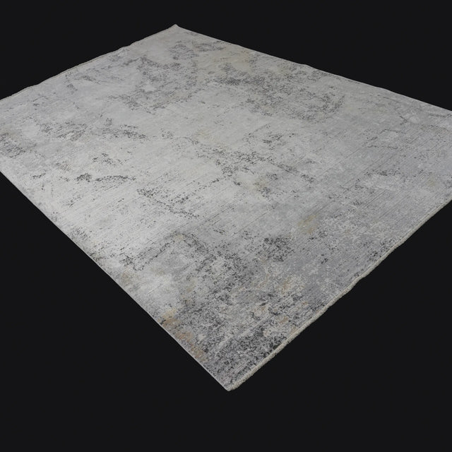 Gray Abstract Machine-Woven Viscose Rug, 200×300 cm Halıcızade