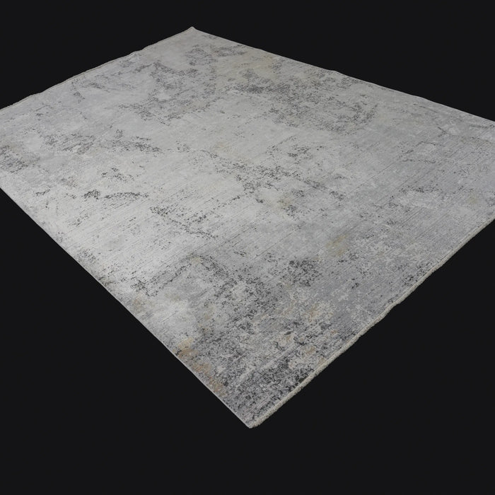 Gray Abstract Machine-Woven Viscose Rug, 200x300 – 240x340 cm — Halıcızade